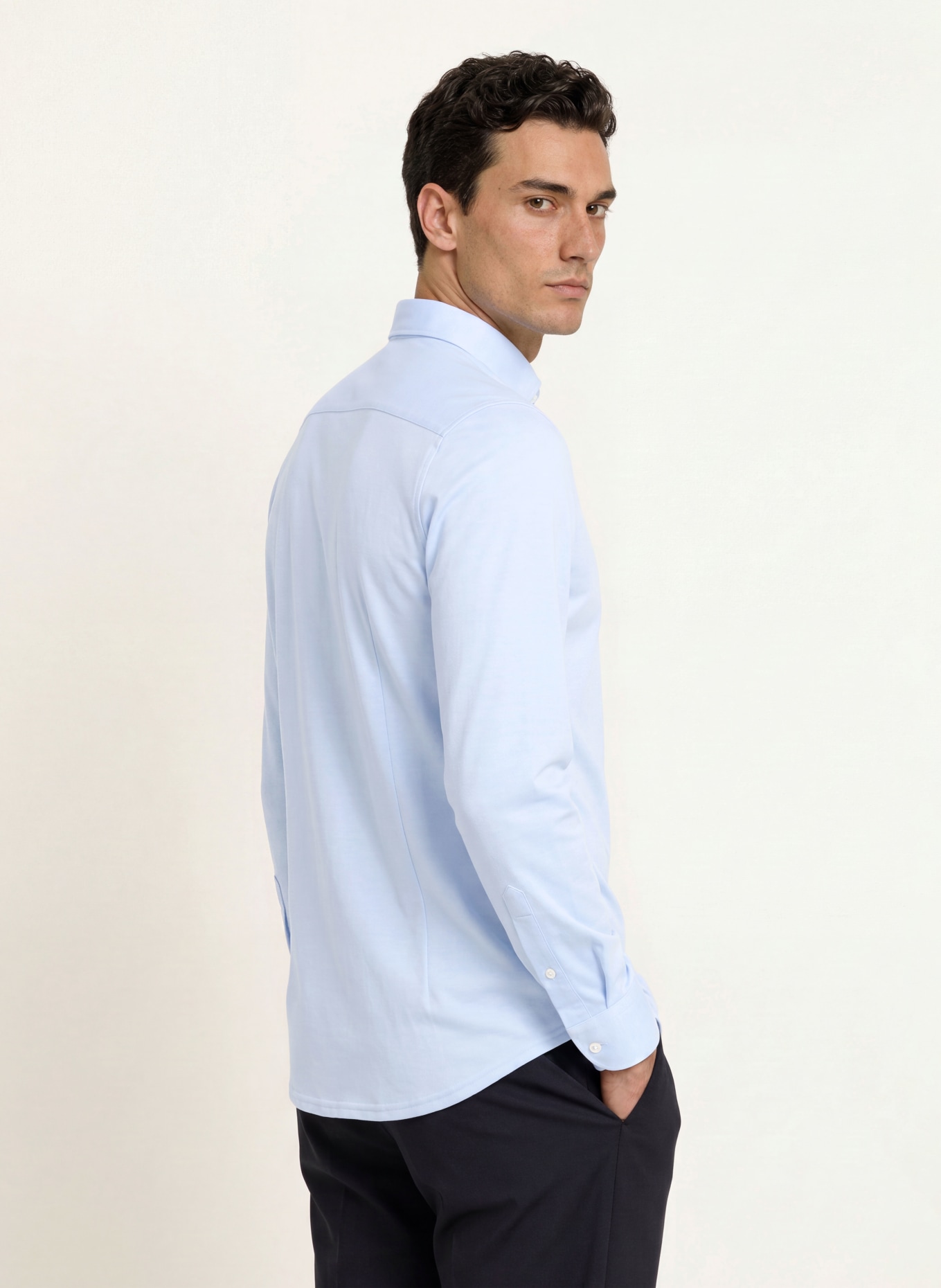 OLYMP Hemd Japanese Knitted modern fit: HELLBLAU