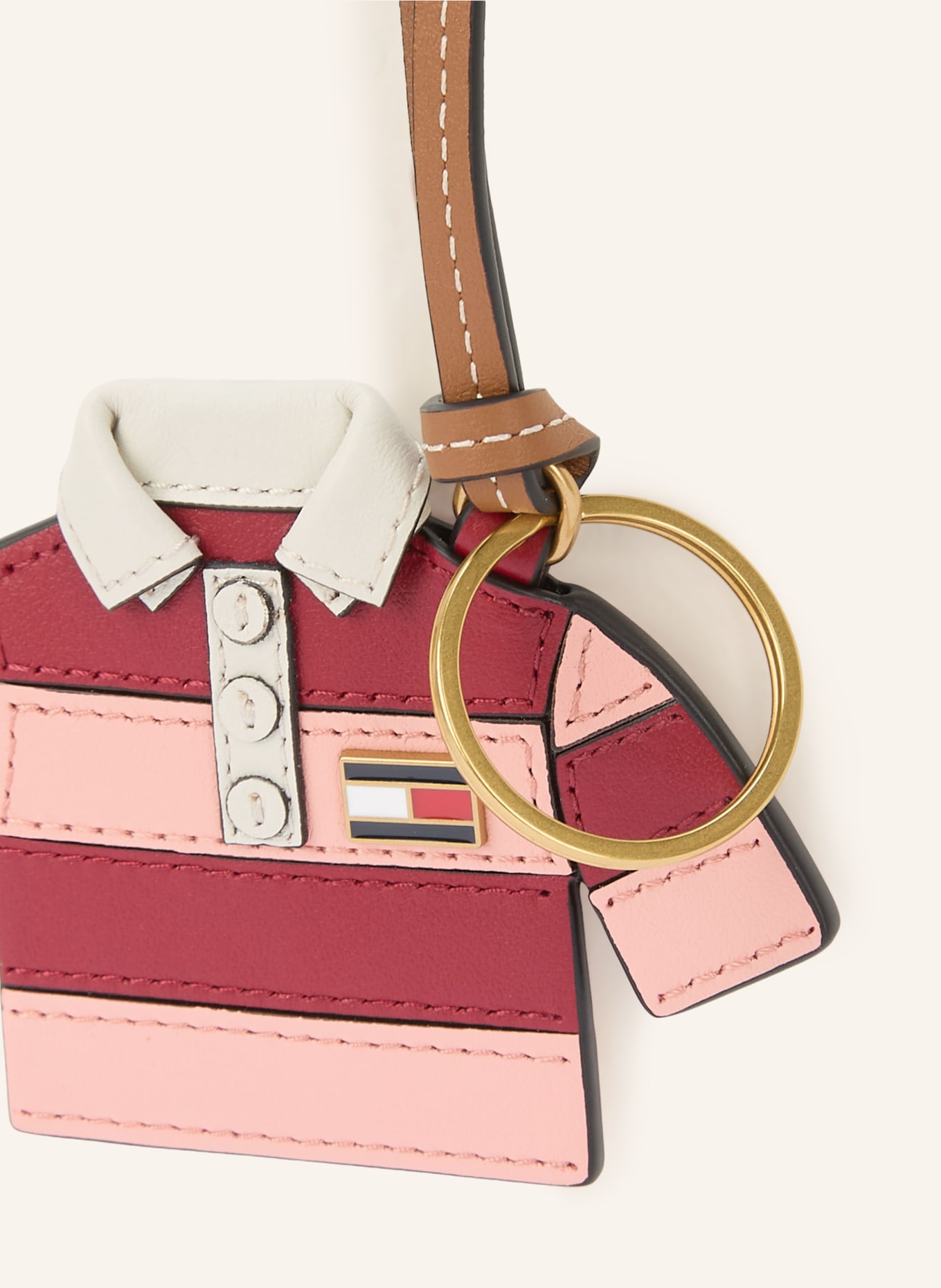 TOMMY HILFIGER Bag charm: DARK RED / GOLD / PINK
