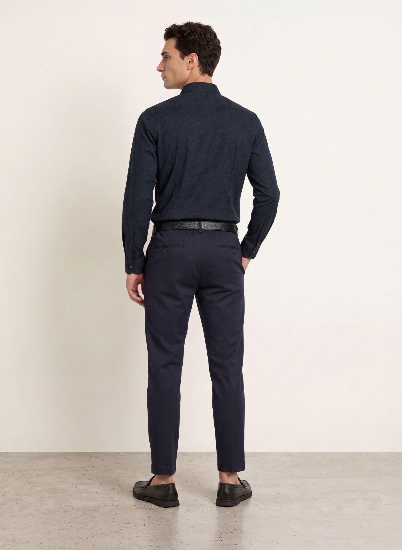 OLYMP Hemd body fit: DUNKELBLAU / SCHWARZ