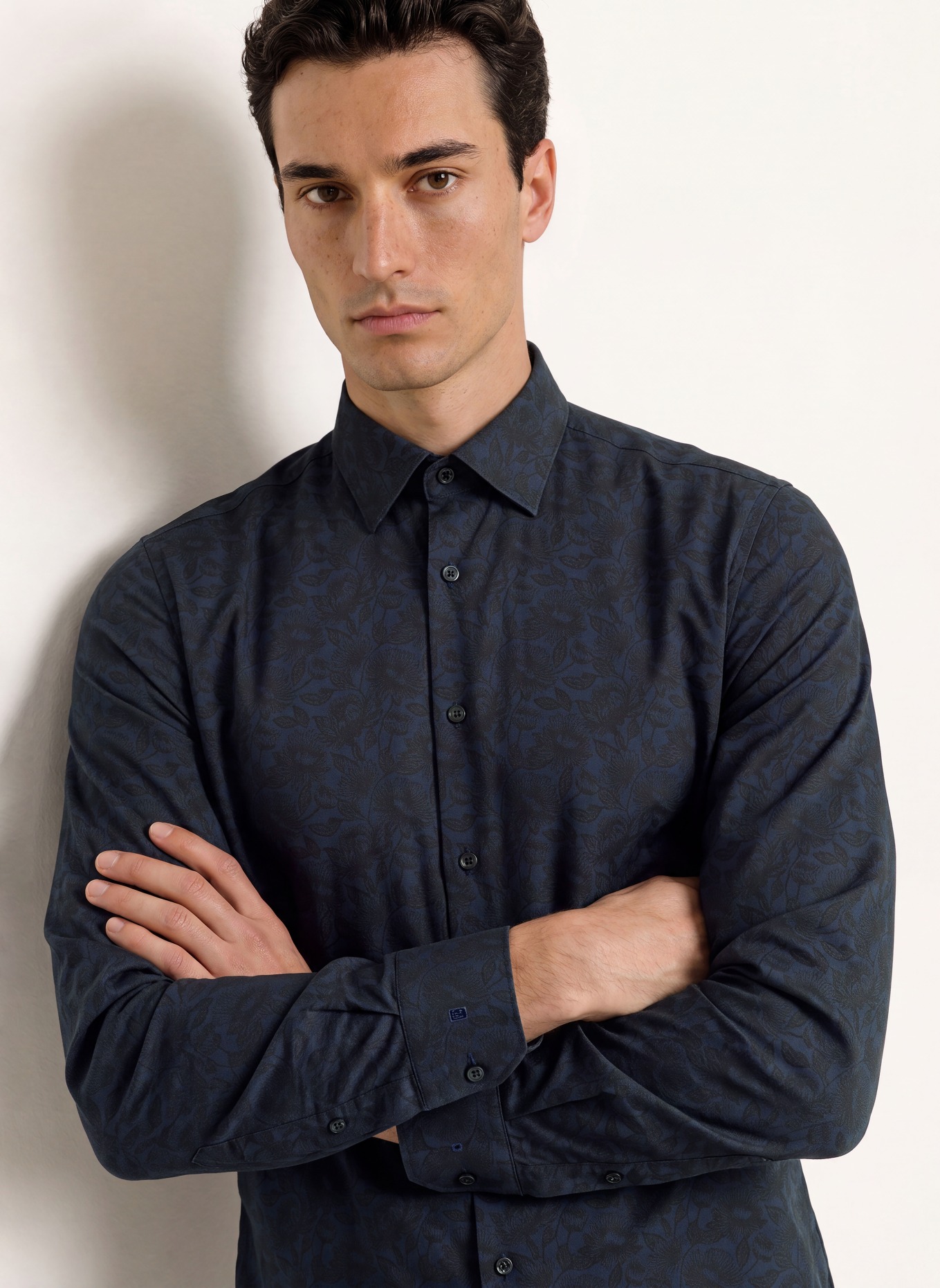 OLYMP Hemd body fit: DUNKELBLAU / SCHWARZ