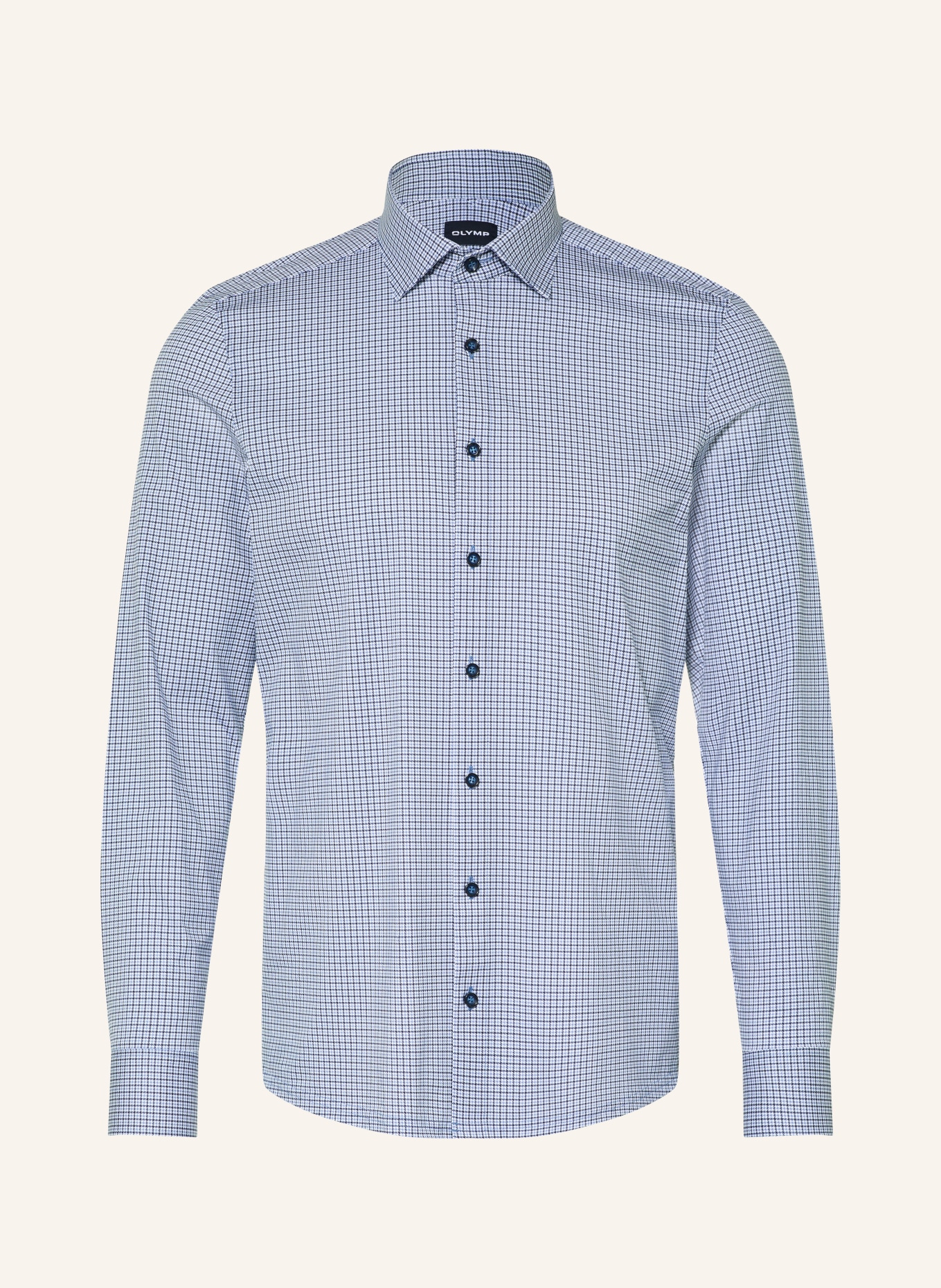 OLYMP Chemise en jersey 24/Seven, coupe ajustée pour le Body: BLANC / BLEU CLAIR / BLEU FONCÉ