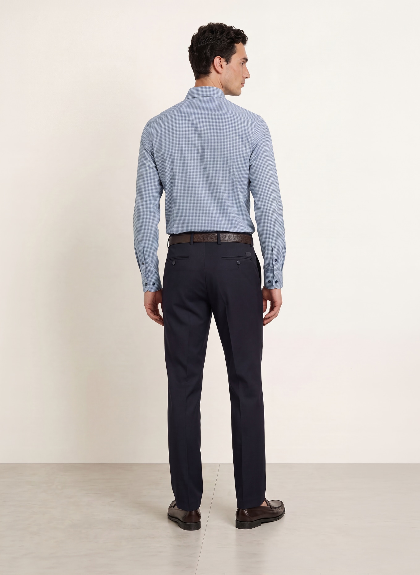 OLYMP Chemise en jersey 24/Seven, coupe ajustée pour le Body: BLANC / BLEU CLAIR / BLEU FONCÉ