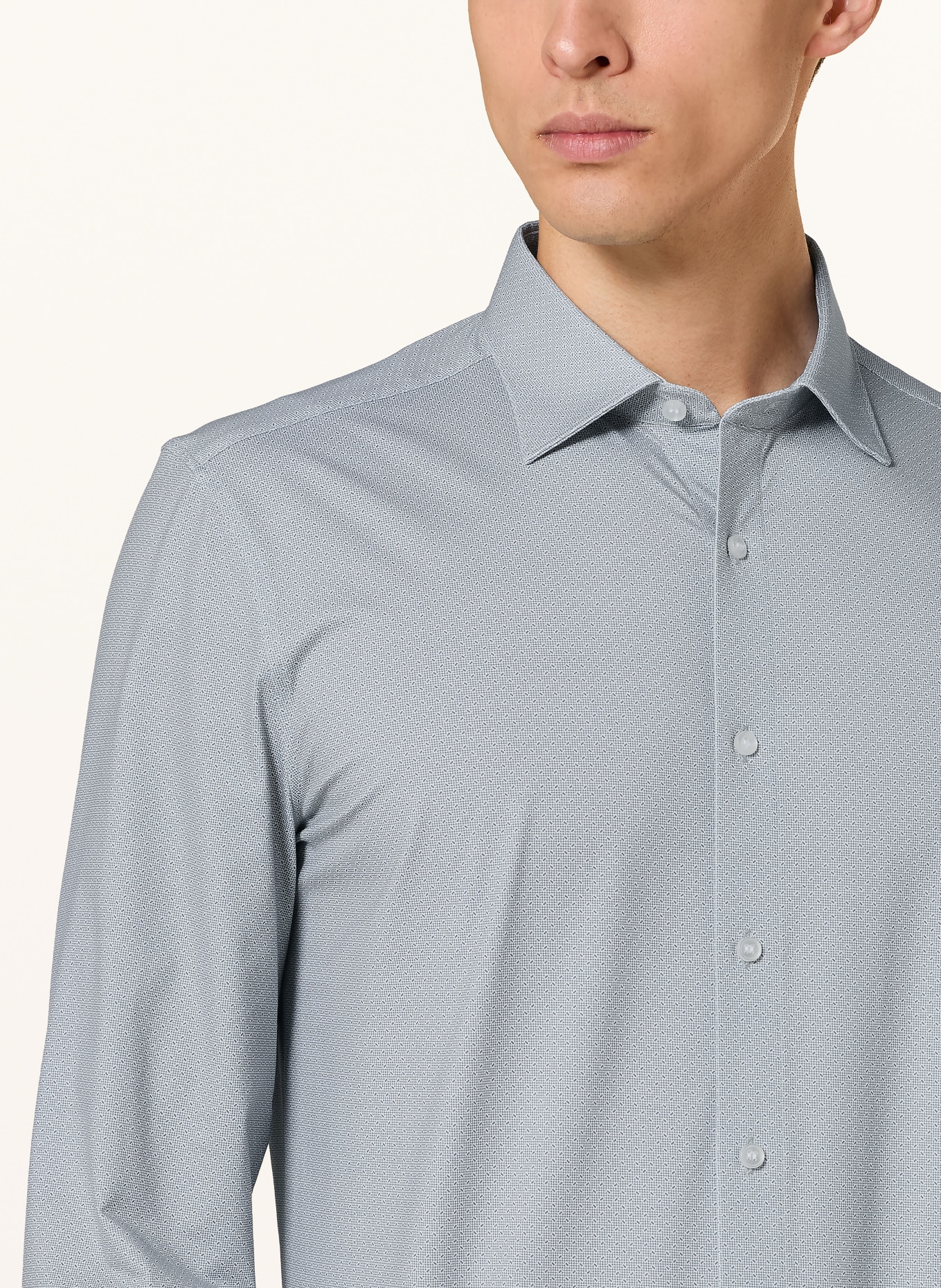 OLYMP Jerseyová košile 24/Seven body fit: SVĚTLE ZELENÁ