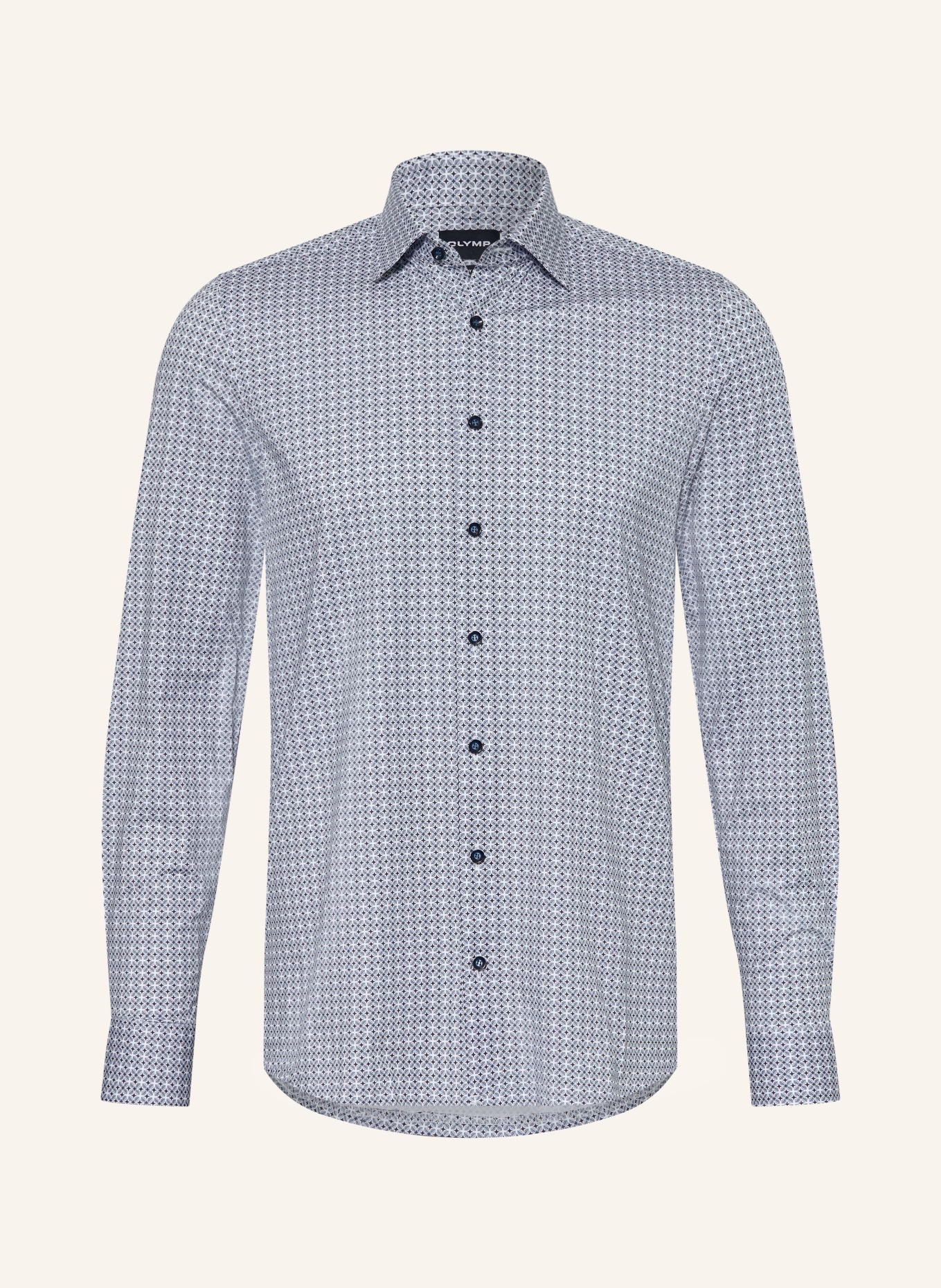 OLYMP Hemd 24/Seven body fit: HELLBLAU / GRAU / WEISS