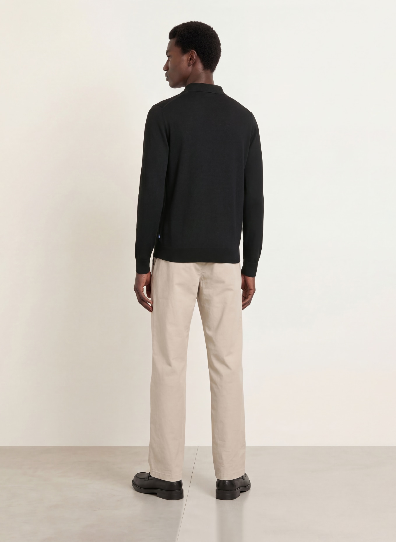 OLYMP Strick-Poloshirt: SCHWARZ