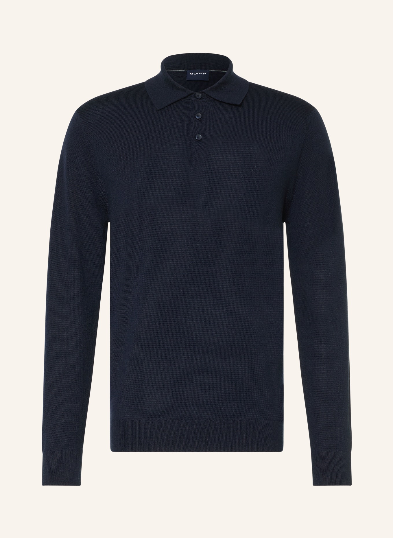 OLYMP Strick-Poloshirt: DUNKELBLAU