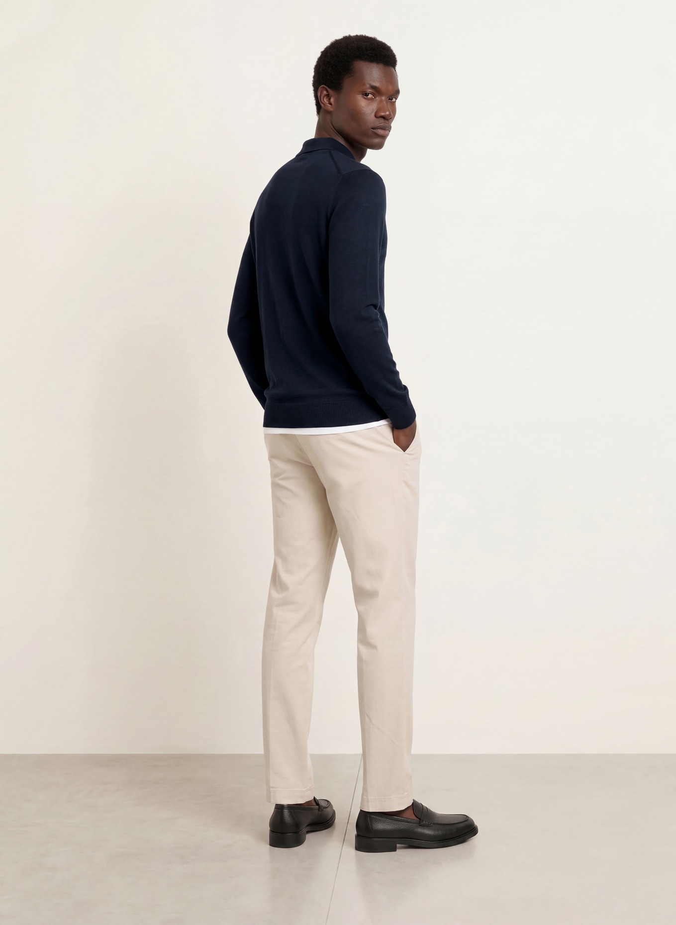 OLYMP Strick-Poloshirt: DUNKELBLAU