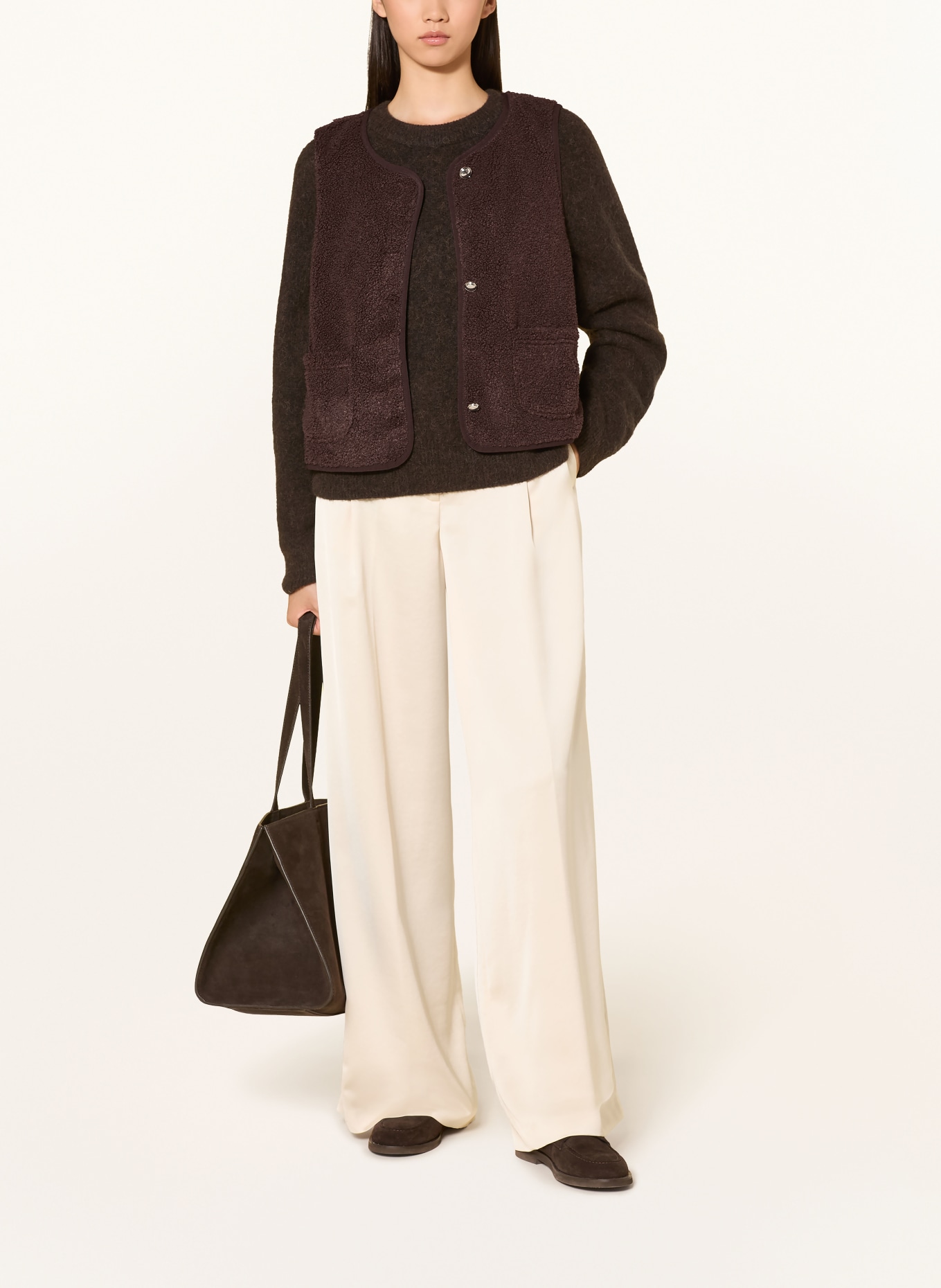 CARTOON Plush Vest: DARK BROWN