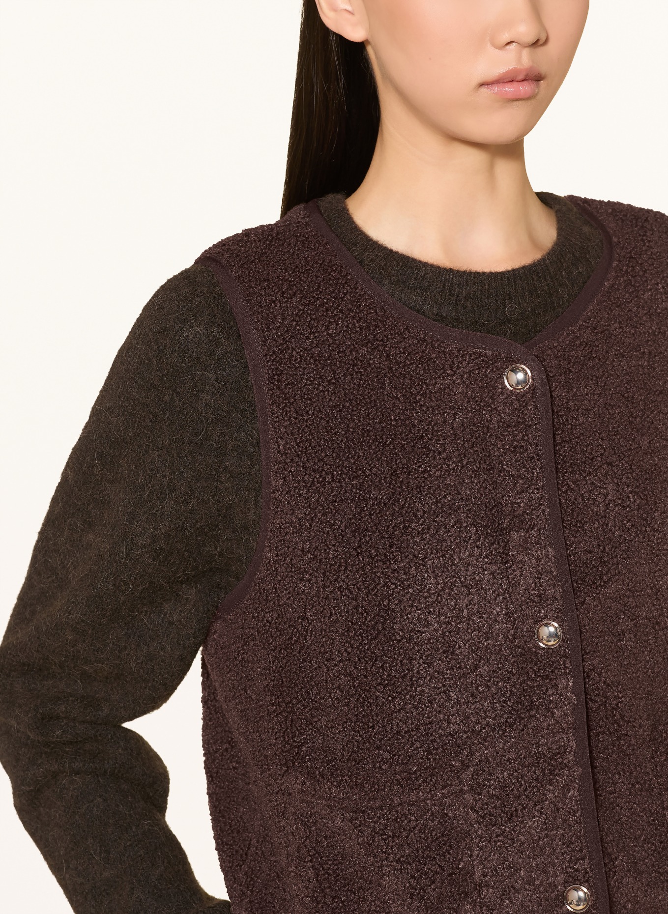 CARTOON Plush Vest: DARK BROWN