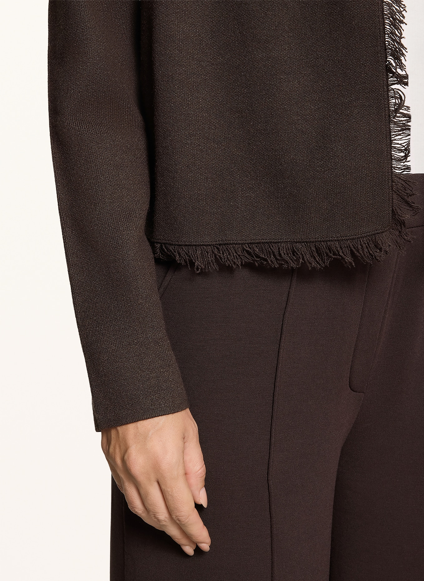 CARTOON Knit wrap: DARK BROWN