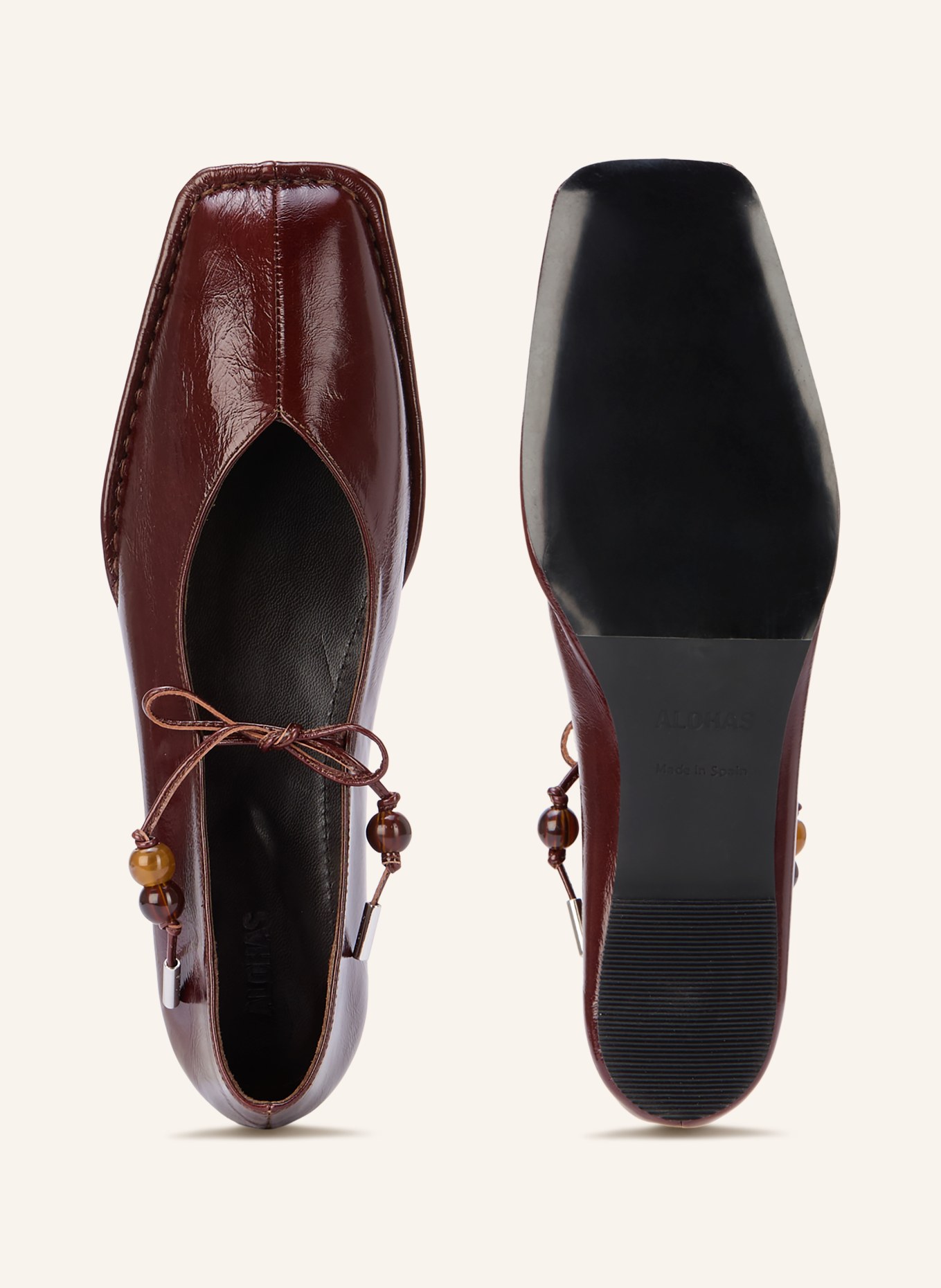 ALOHAS Ballerinas SWAY mit Schmucksteinen: DUNKELBRAUN