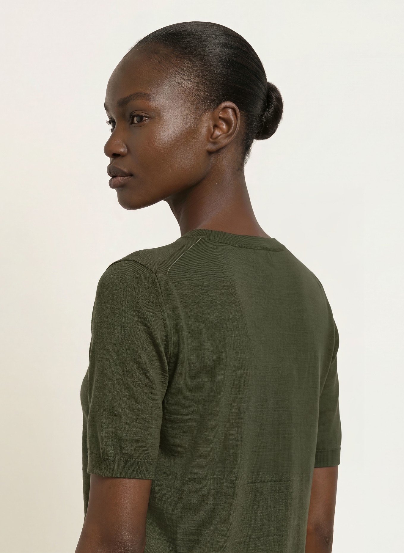 CLOSED Gebreid shirt: DONKERGROEN