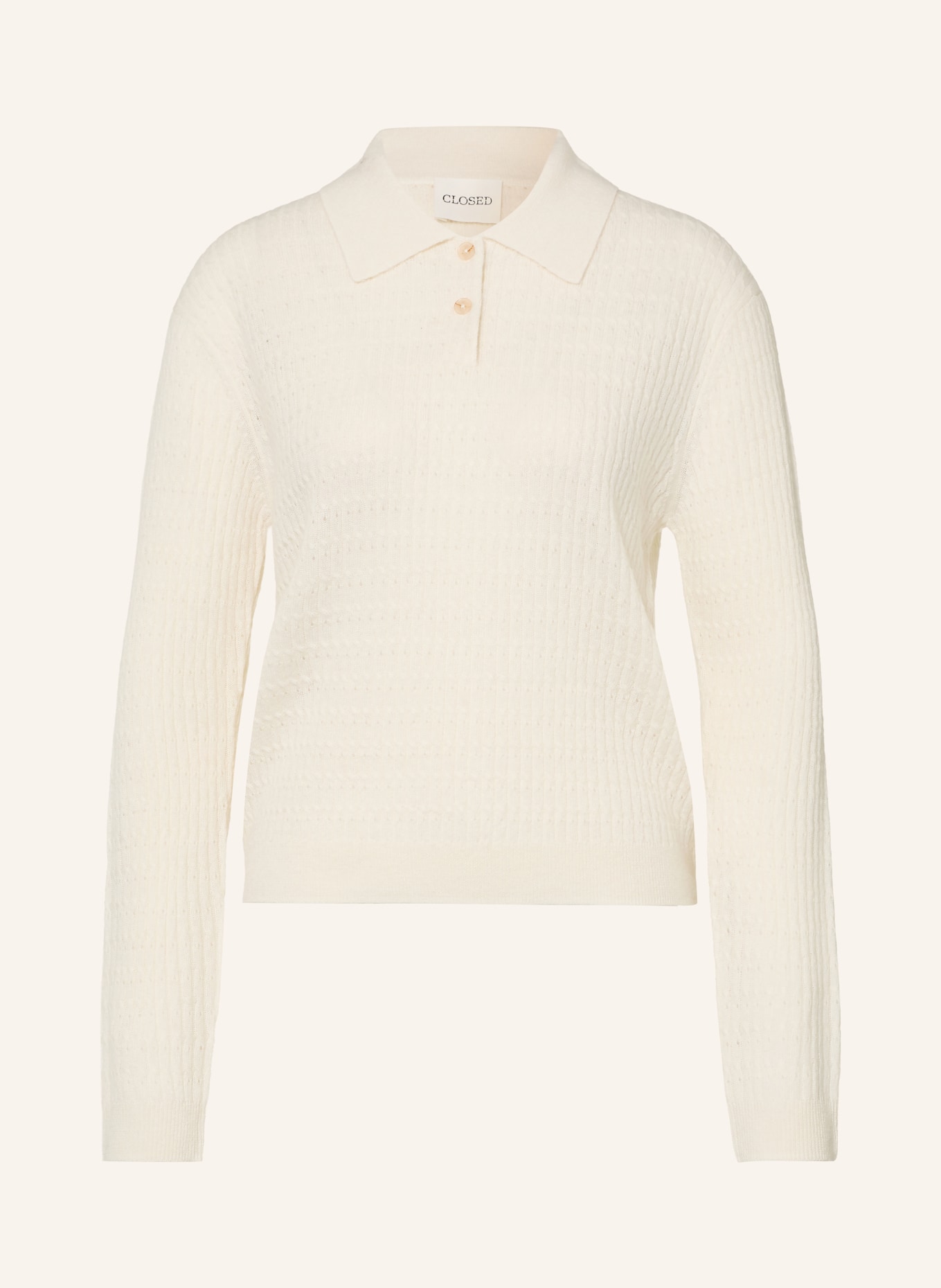CLOSED Strick-Poloshirt: WEISS