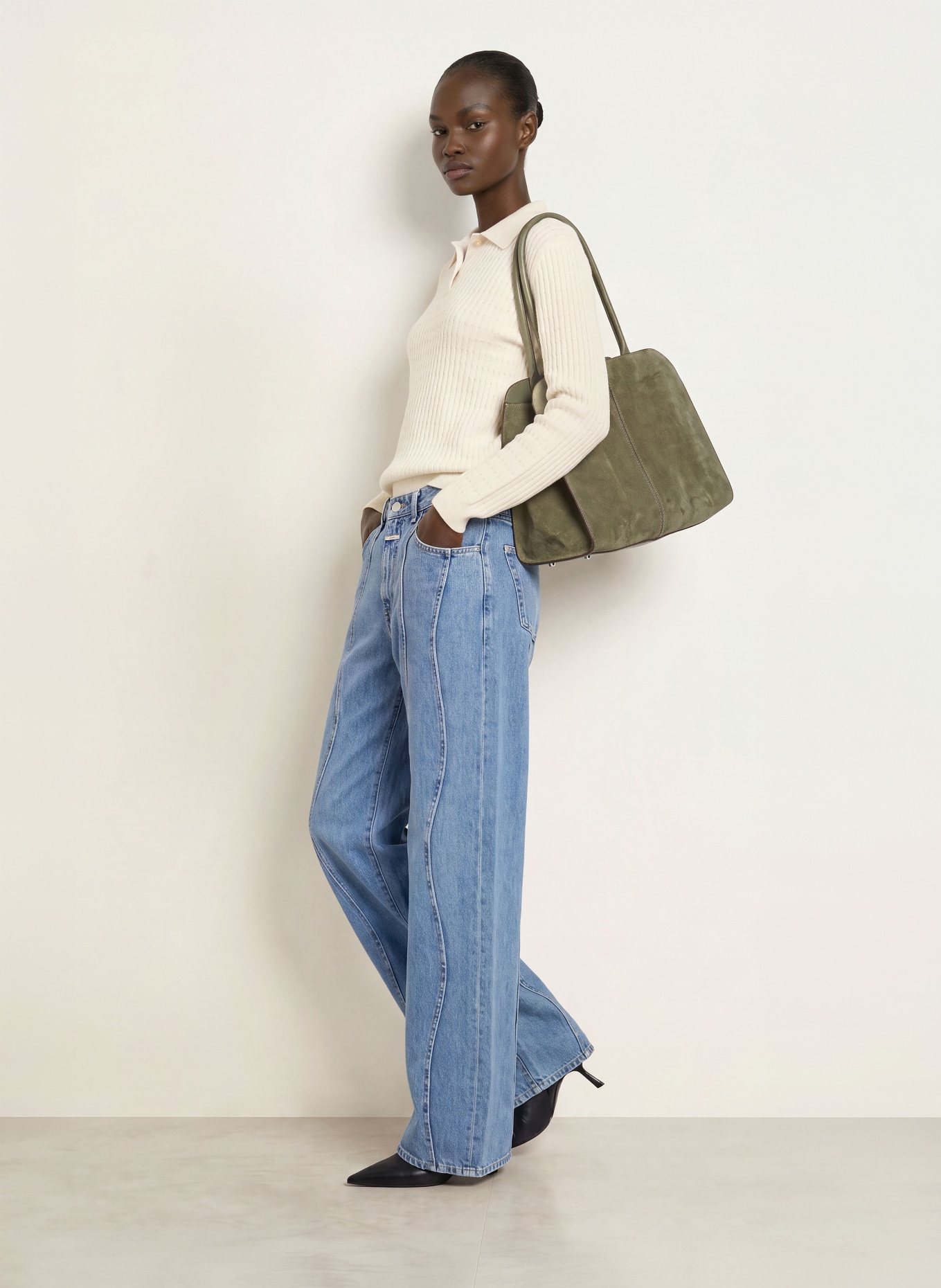 CLOSED Strick-Poloshirt: WEISS