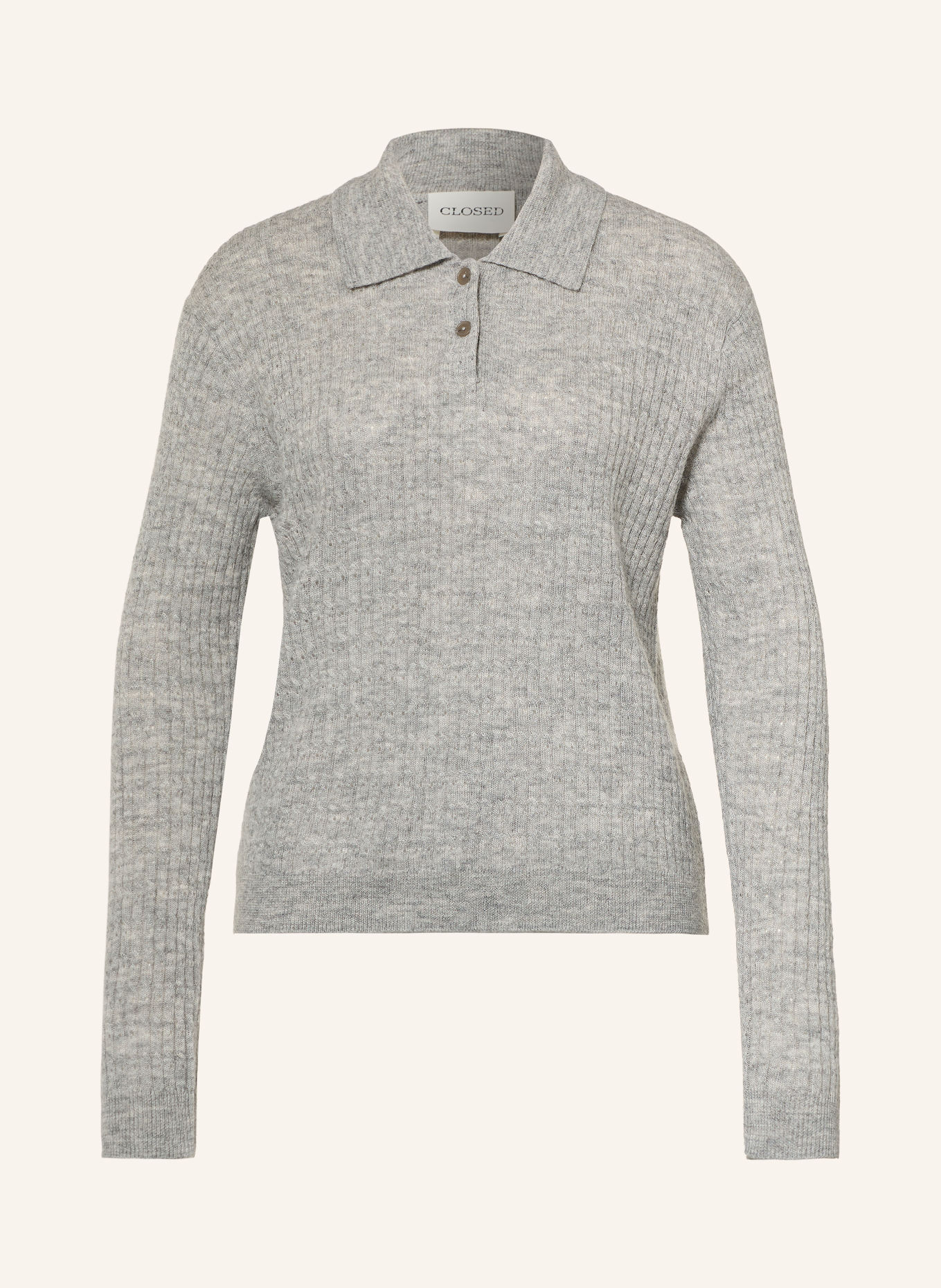 CLOSED Knit polo shirt: GRAY