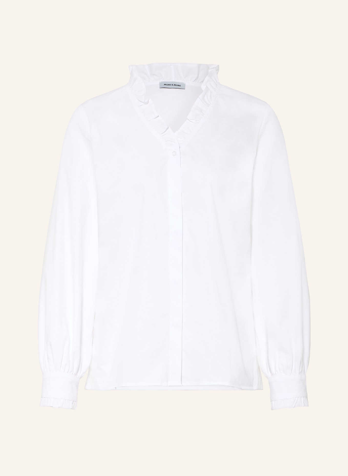MORE & MORE Blusenshirt mit Rüschen: WEISS