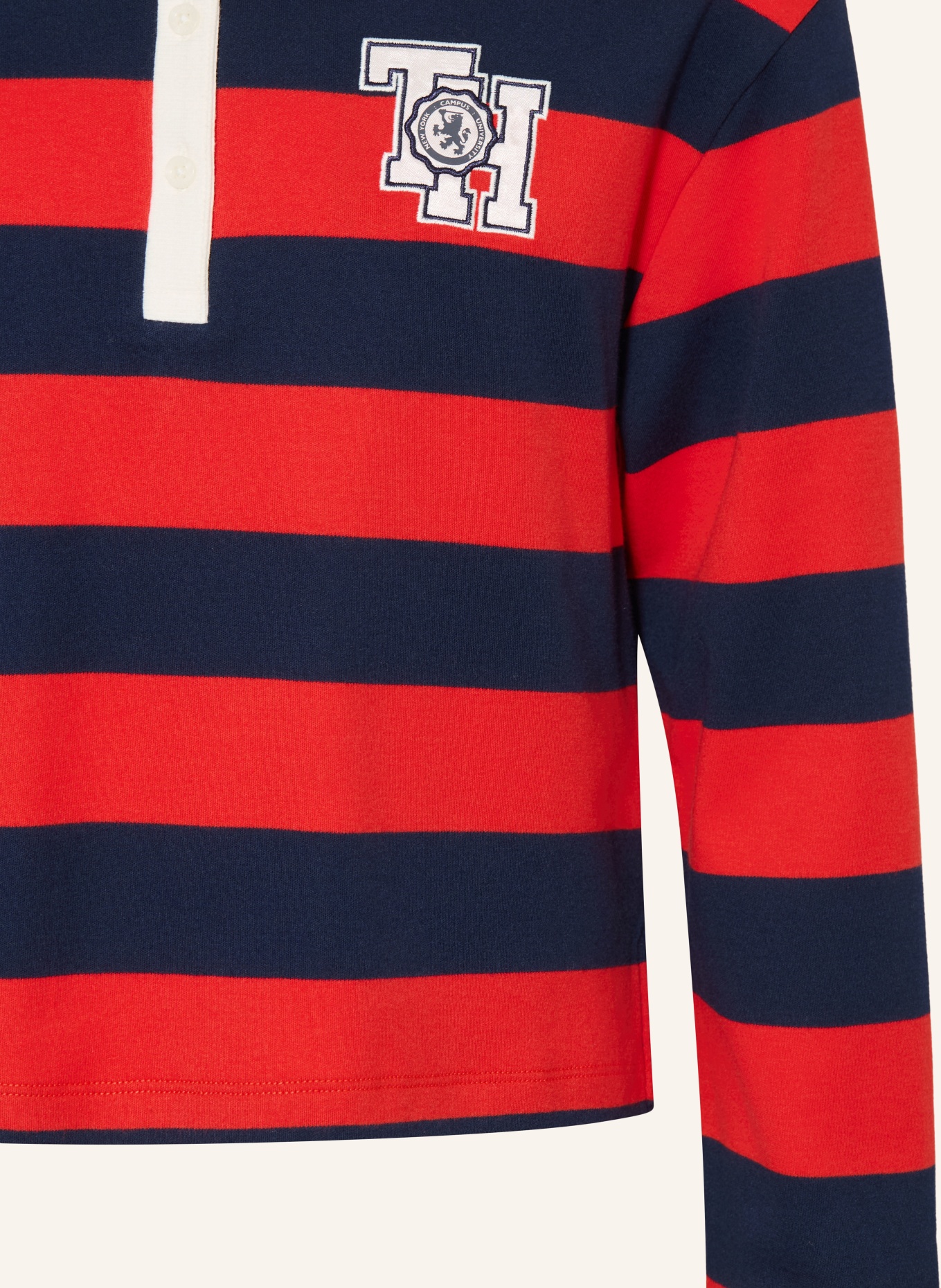 TOMMY HILFIGER Rugbyshirt: ROOD / DONKERBLAUW / WIT