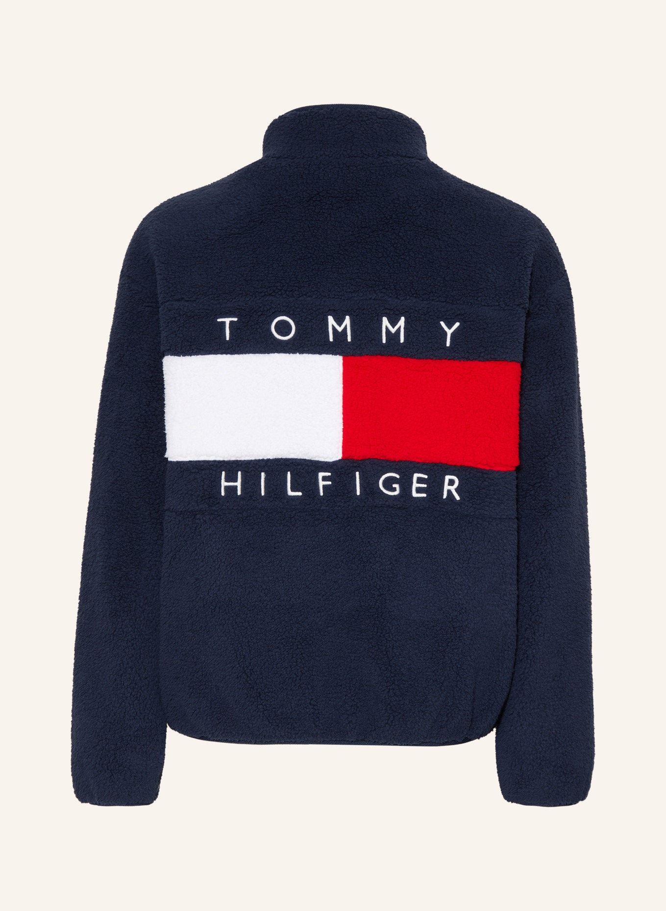 TOMMY HILFIGER Fleece jacket: DARK BLUE / RED / WHITE