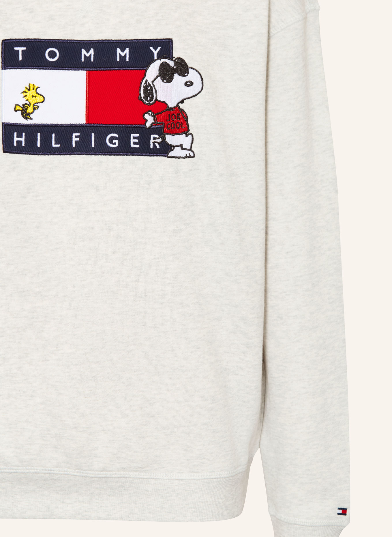 TOMMY HILFIGER Sweatshirt: LIGHT GRAY / DARK RED / DARK BLUE