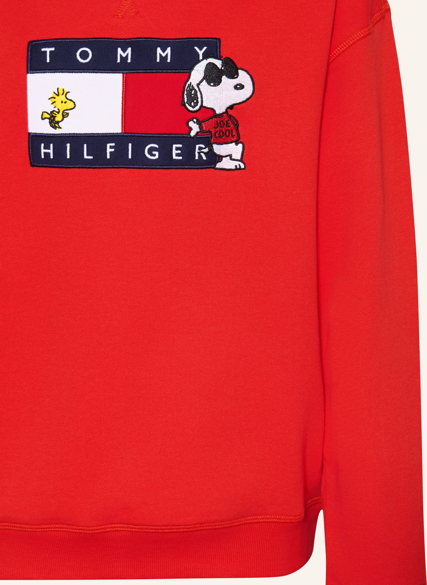 TOMMY HILFIGER Sweatshirt: RED / DARK BLUE / WHITE