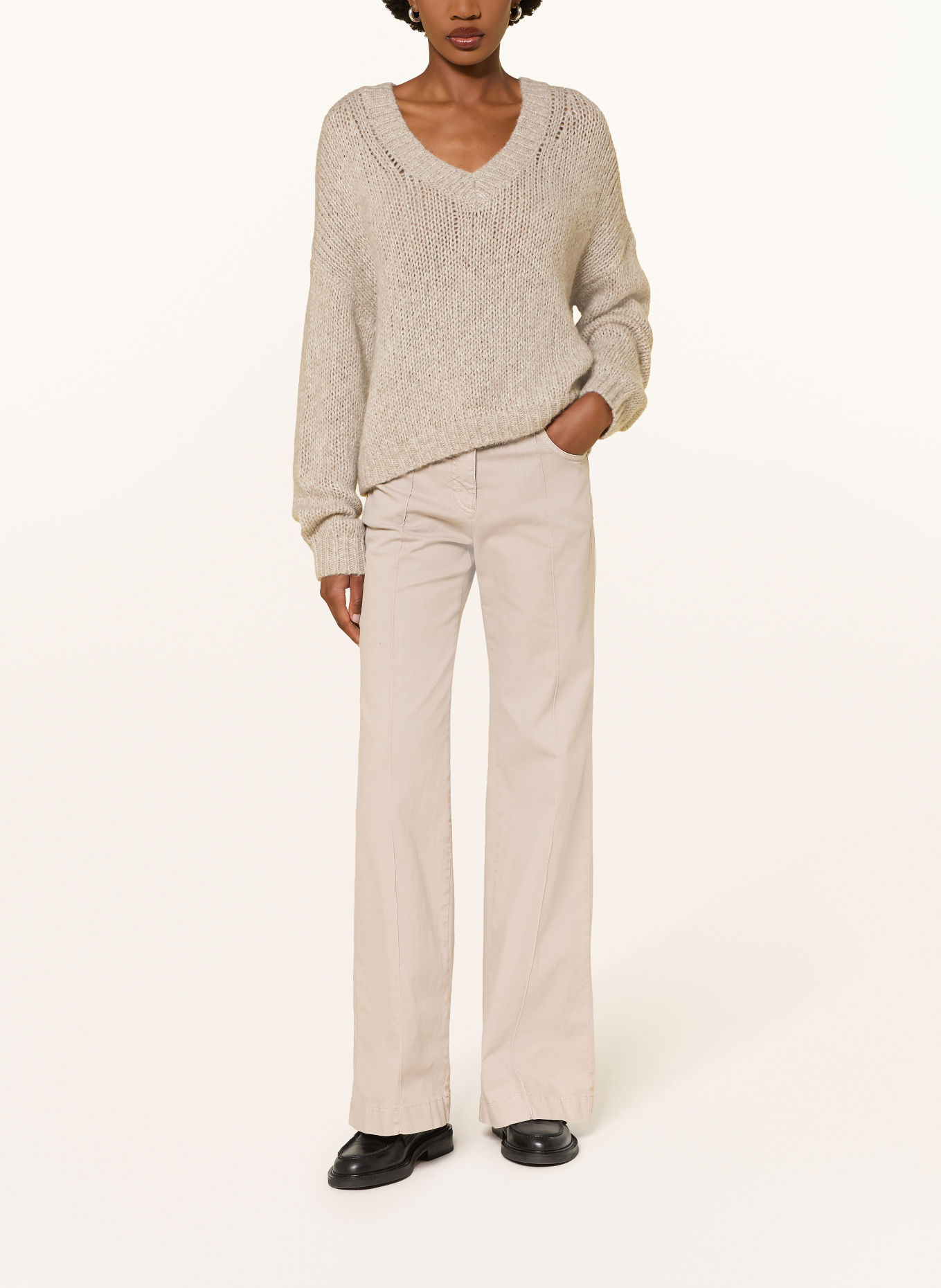 LUISA CERANO Pullover mit Alpaka: BEIGE
