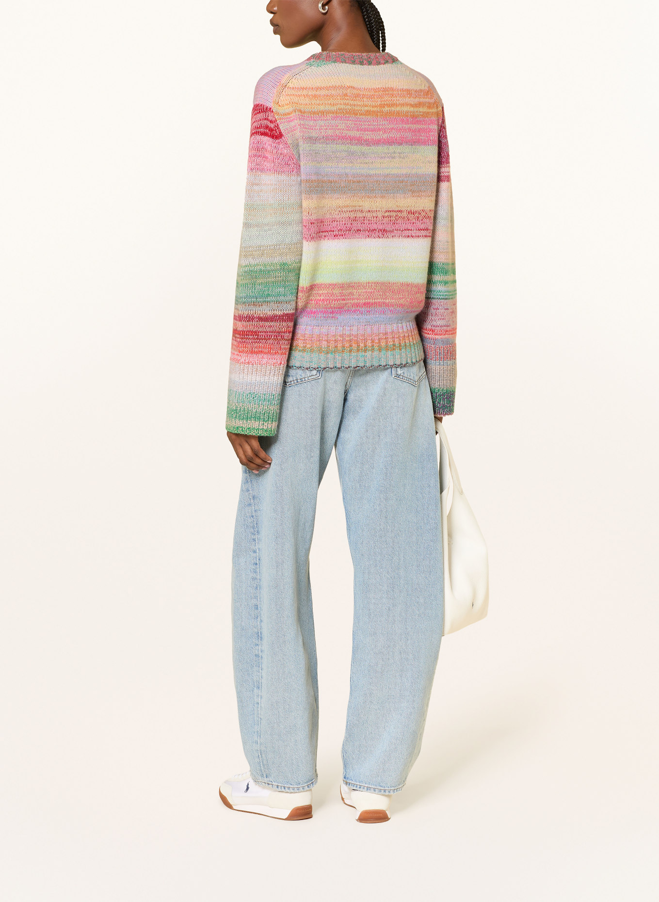 FTC CASHMERE Cashmere-Pullover: PINK / MINT / GRÜN