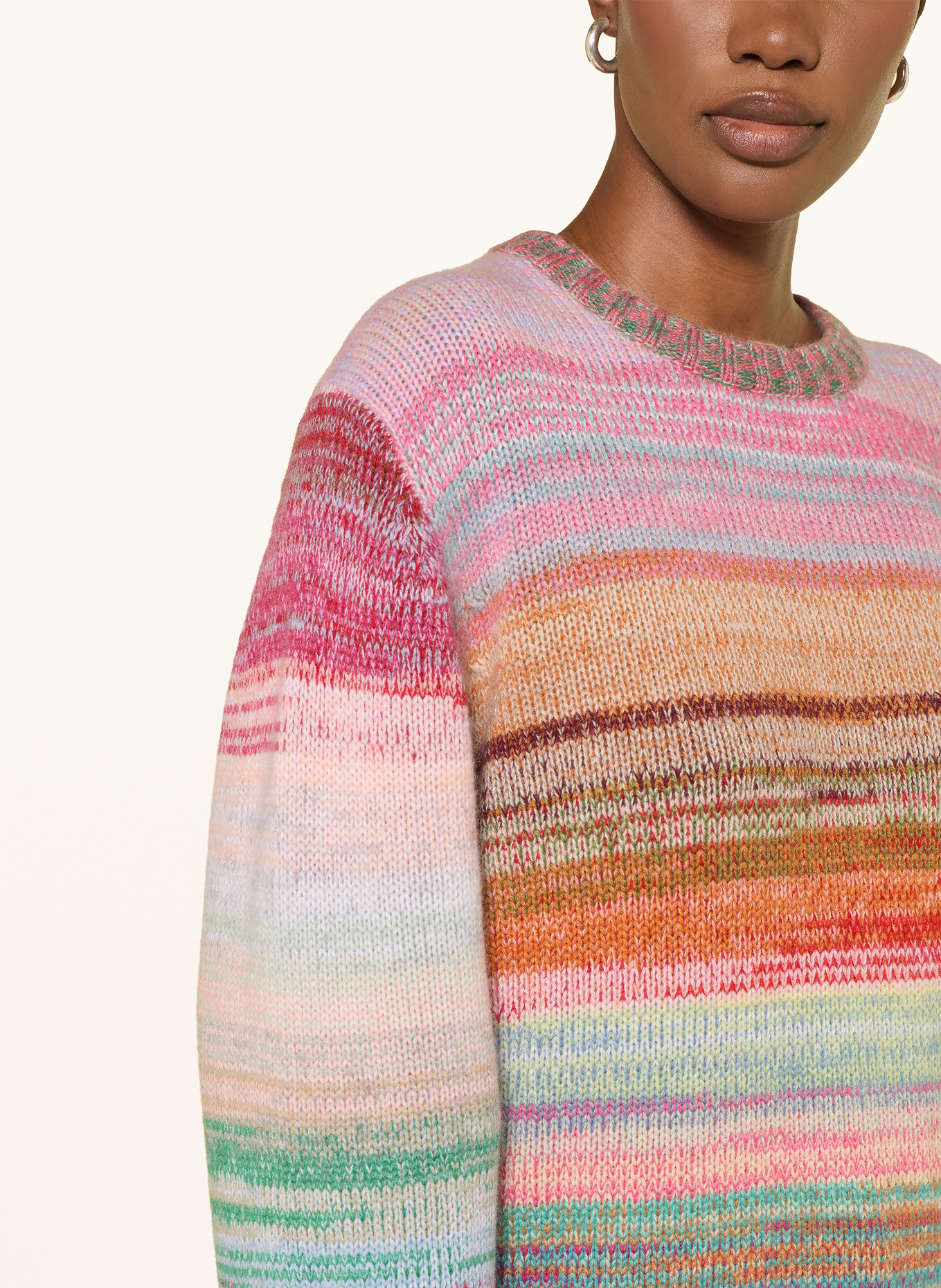 FTC CASHMERE Cashmere-Pullover: PINK / MINT / GRÜN