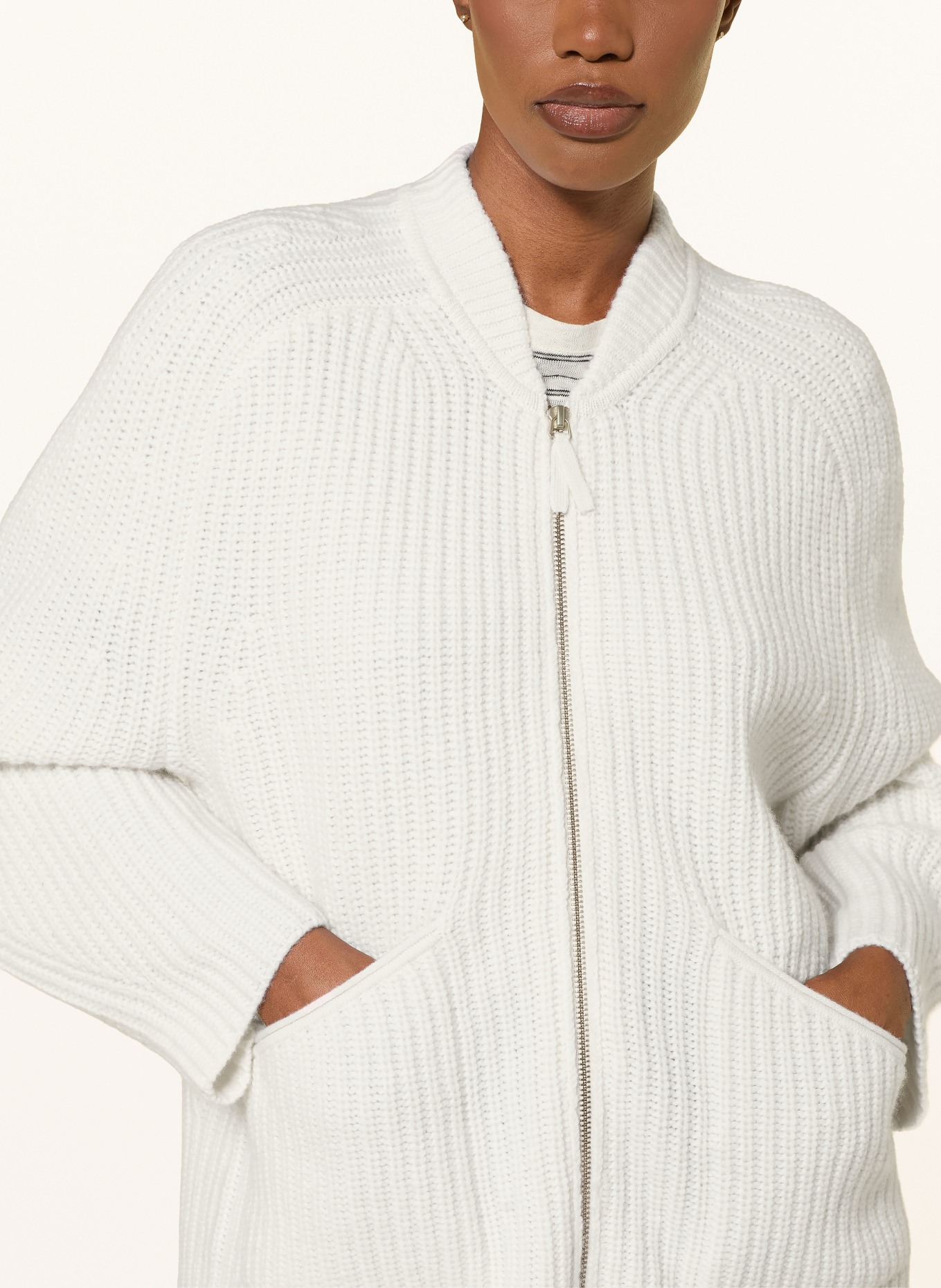 FTC CASHMERE Vest van kasjmier: CRÈME