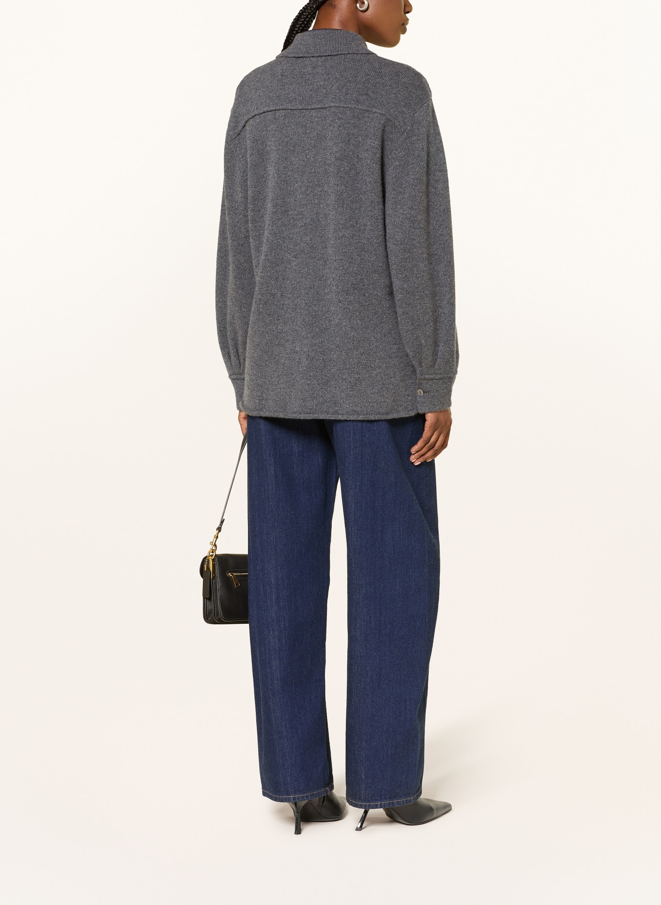FTC CASHMERE Strickjacke aus Cashmere: DUNKELGRAU