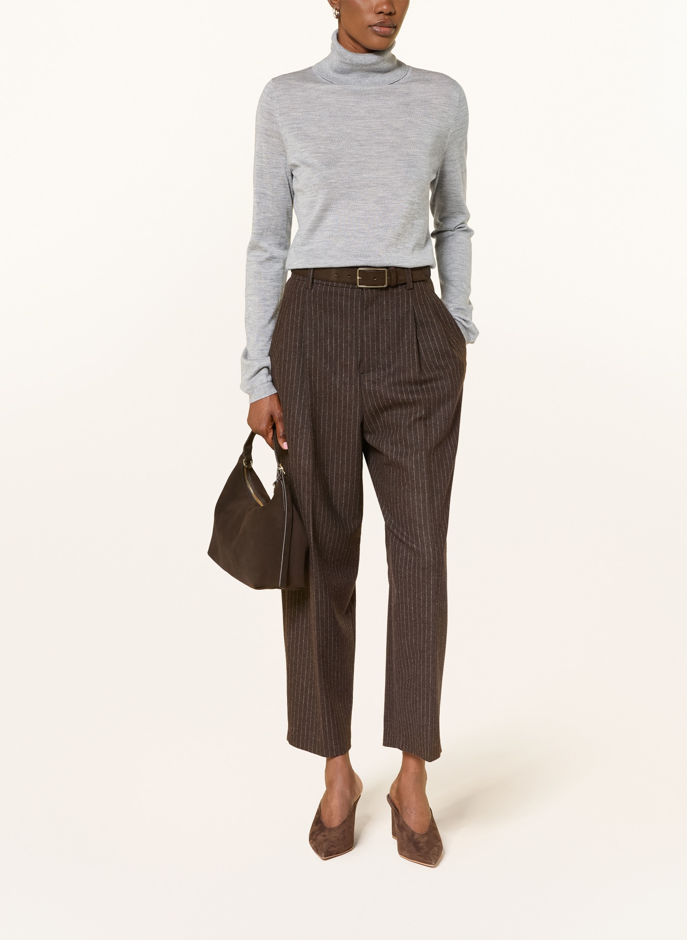 FTC CASHMERE Coltrui met col en kasjmier: LICHTGRIJS