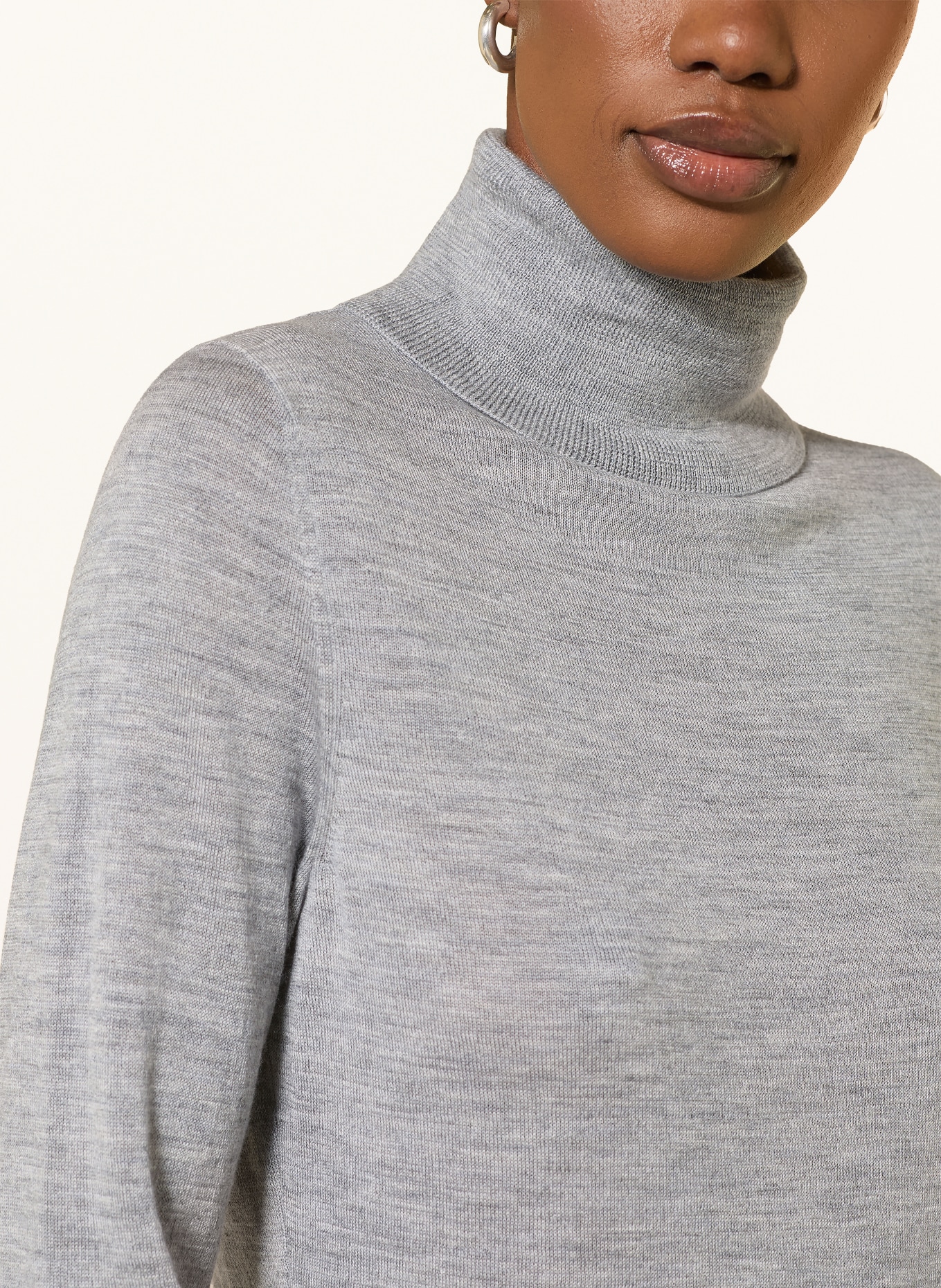 FTC CASHMERE Coltrui met col en kasjmier: LICHTGRIJS