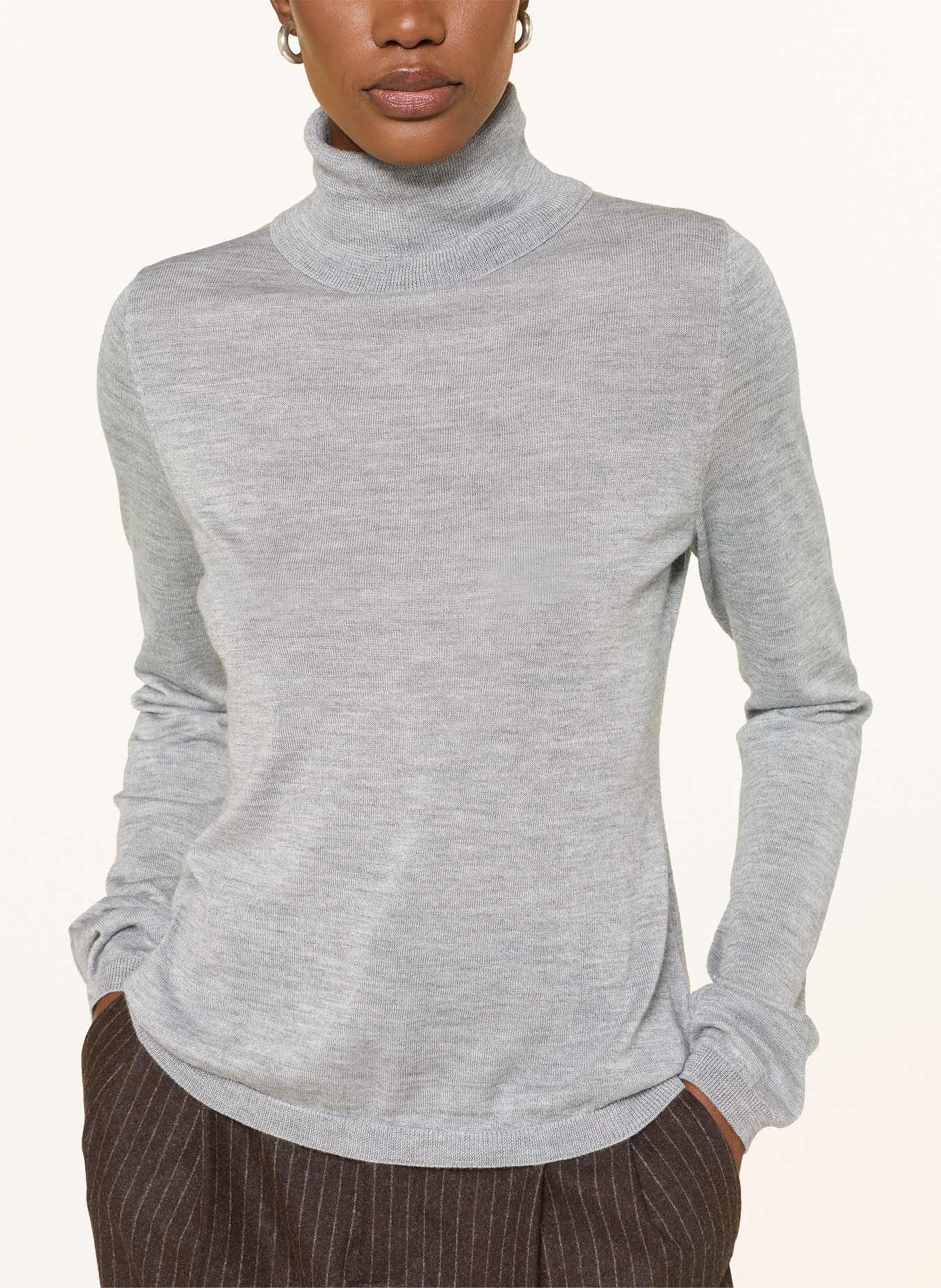 FTC CASHMERE Coltrui met col en kasjmier: LICHTGRIJS