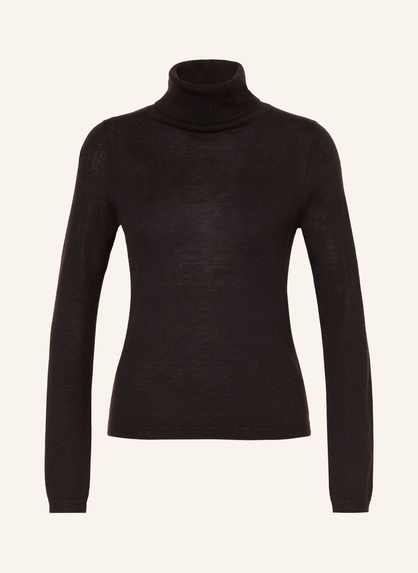 FTC CASHMERE Rollkragenpullover mit Cashmere: DUNKELBRAUN
