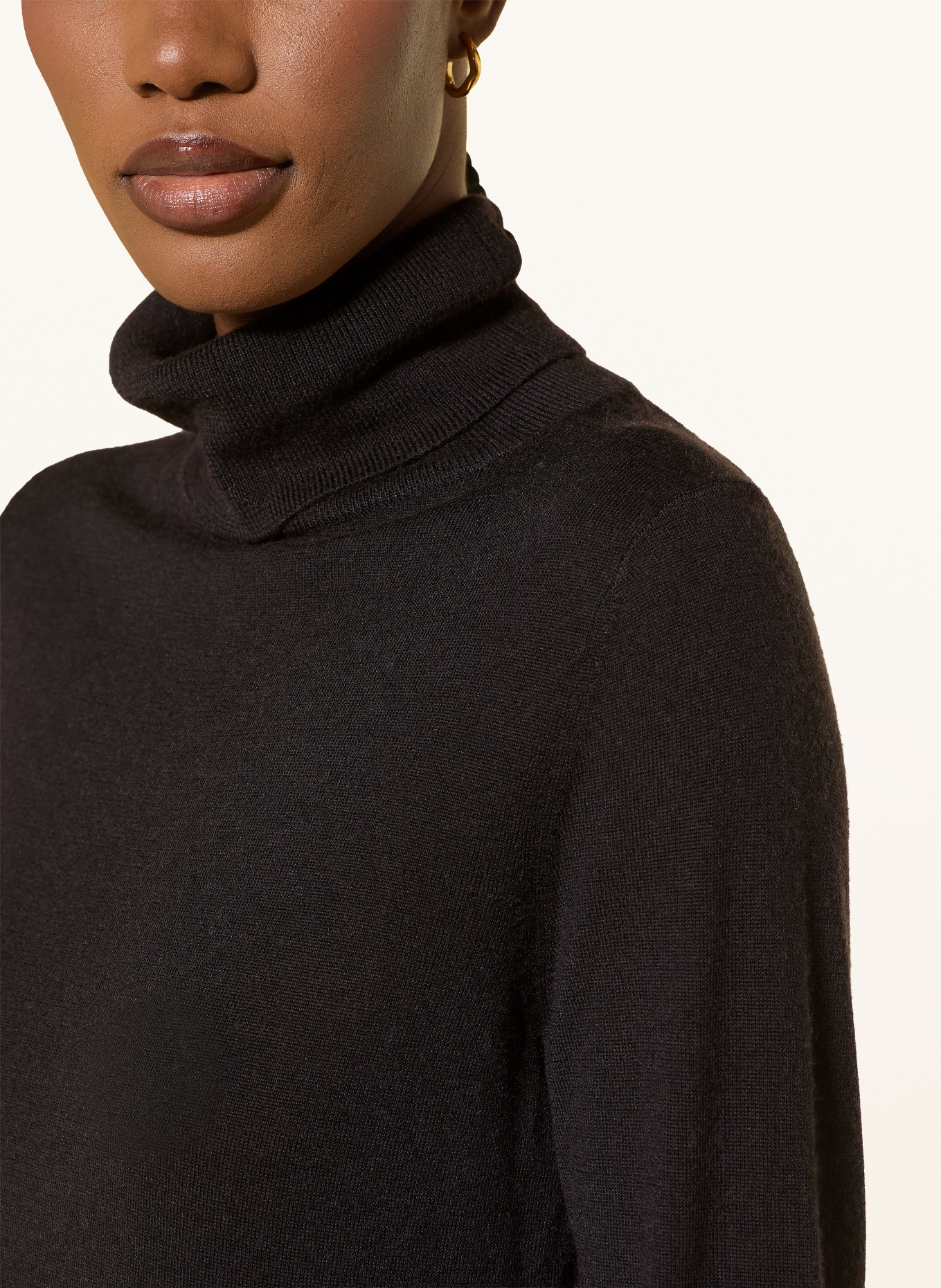 FTC CASHMERE Rollkragenpullover mit Cashmere: DUNKELBRAUN