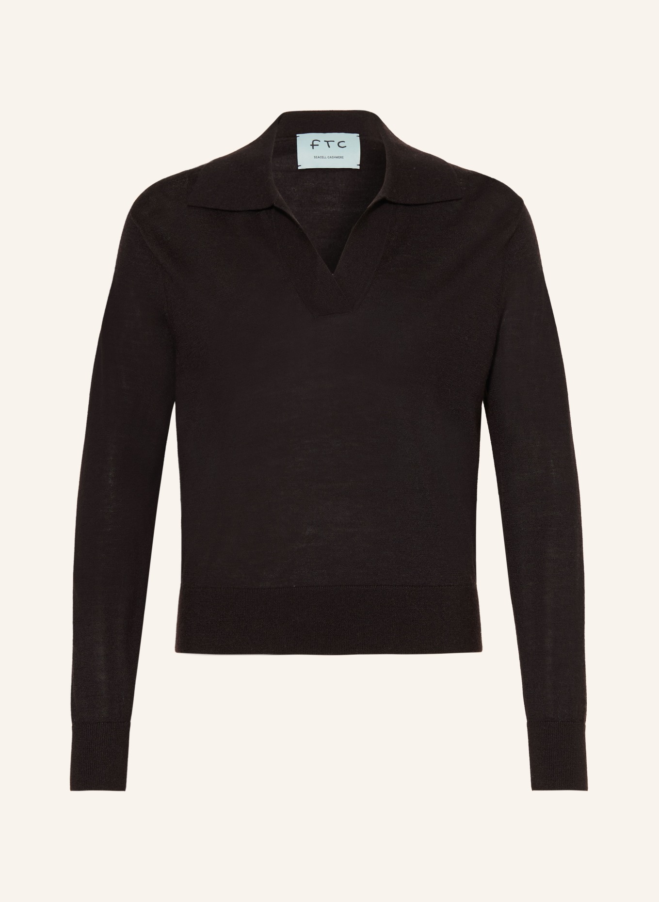 FTC CASHMERE Koszulka polo z dzianiny z kaszmirem: CZARNY