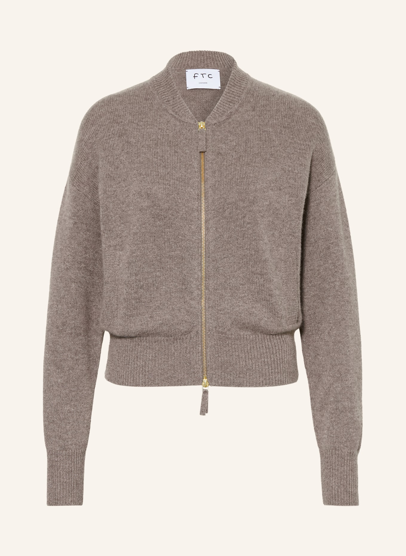 FTC CASHMERE Strickjacke aus Cashmere: TAUPE