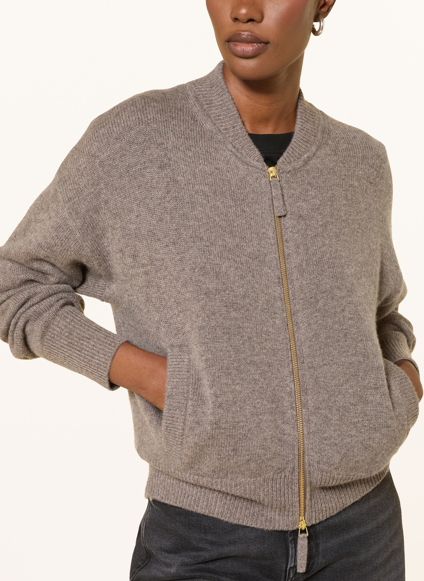 FTC CASHMERE Strickjacke aus Cashmere: TAUPE
