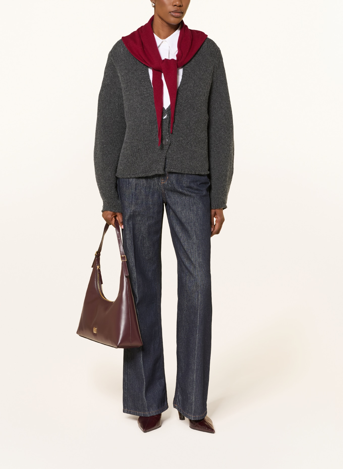 FTC CASHMERE Cashmere Cardigan: DARK GRAY