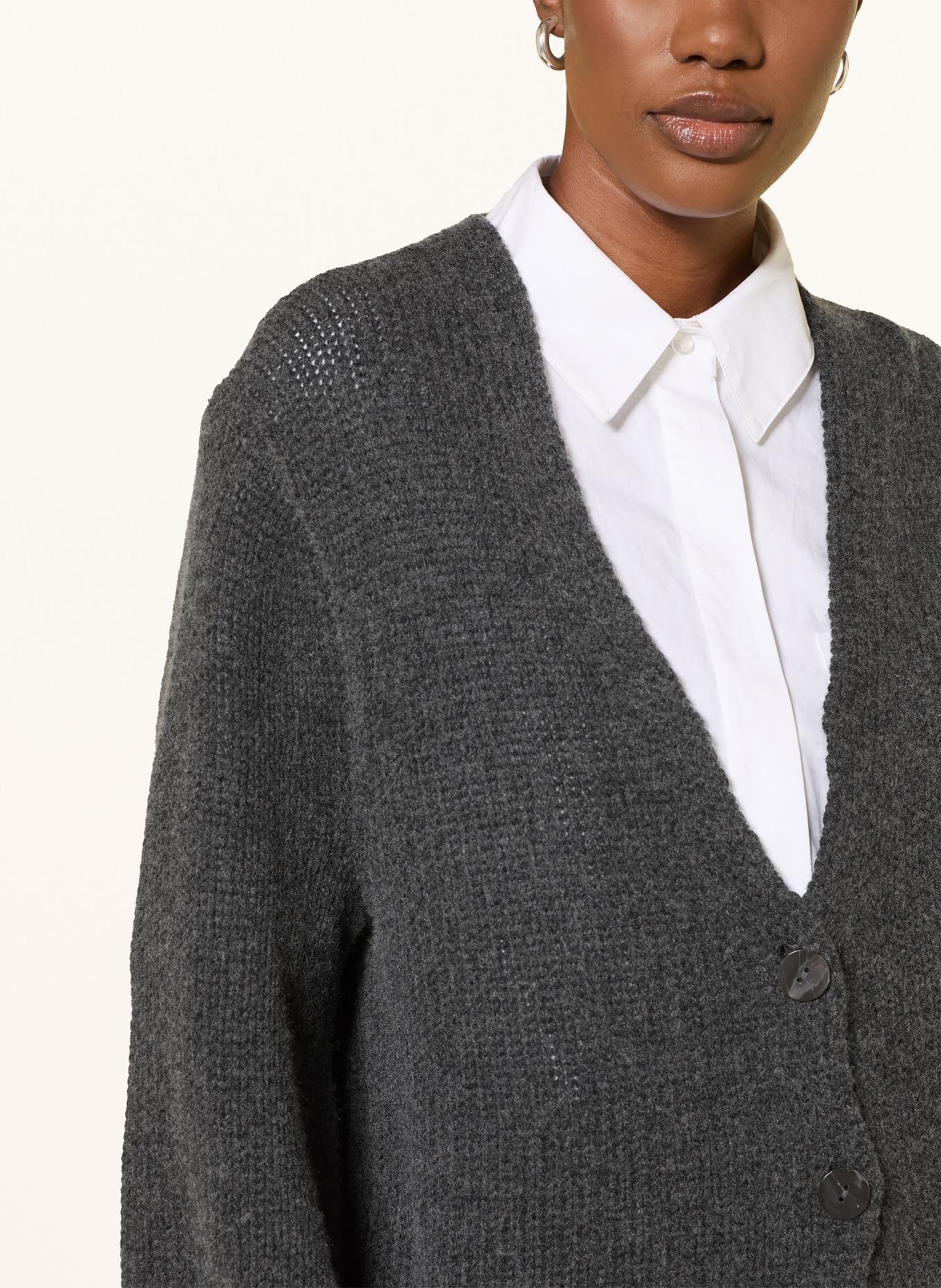 FTC CASHMERE Cashmere Cardigan: DARK GRAY