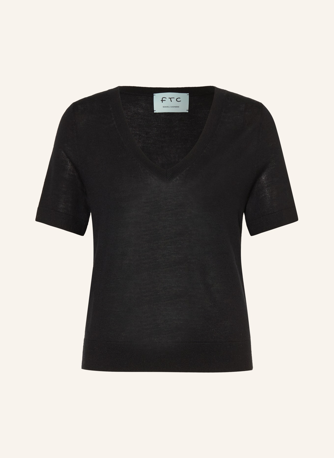 FTC CASHMERE Cashmere Knit Shirt: BLACK