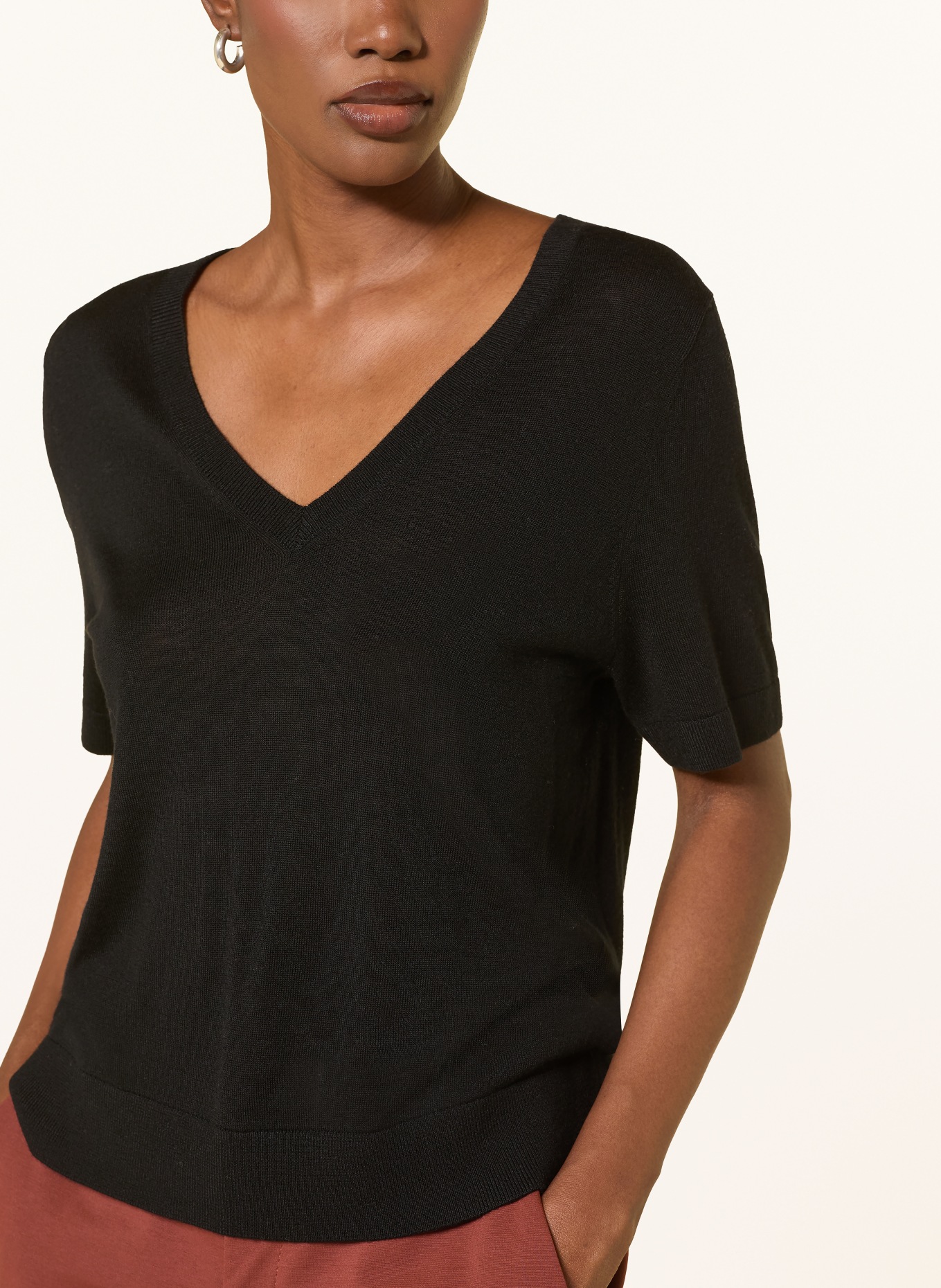 FTC CASHMERE Cashmere Knit Shirt: BLACK