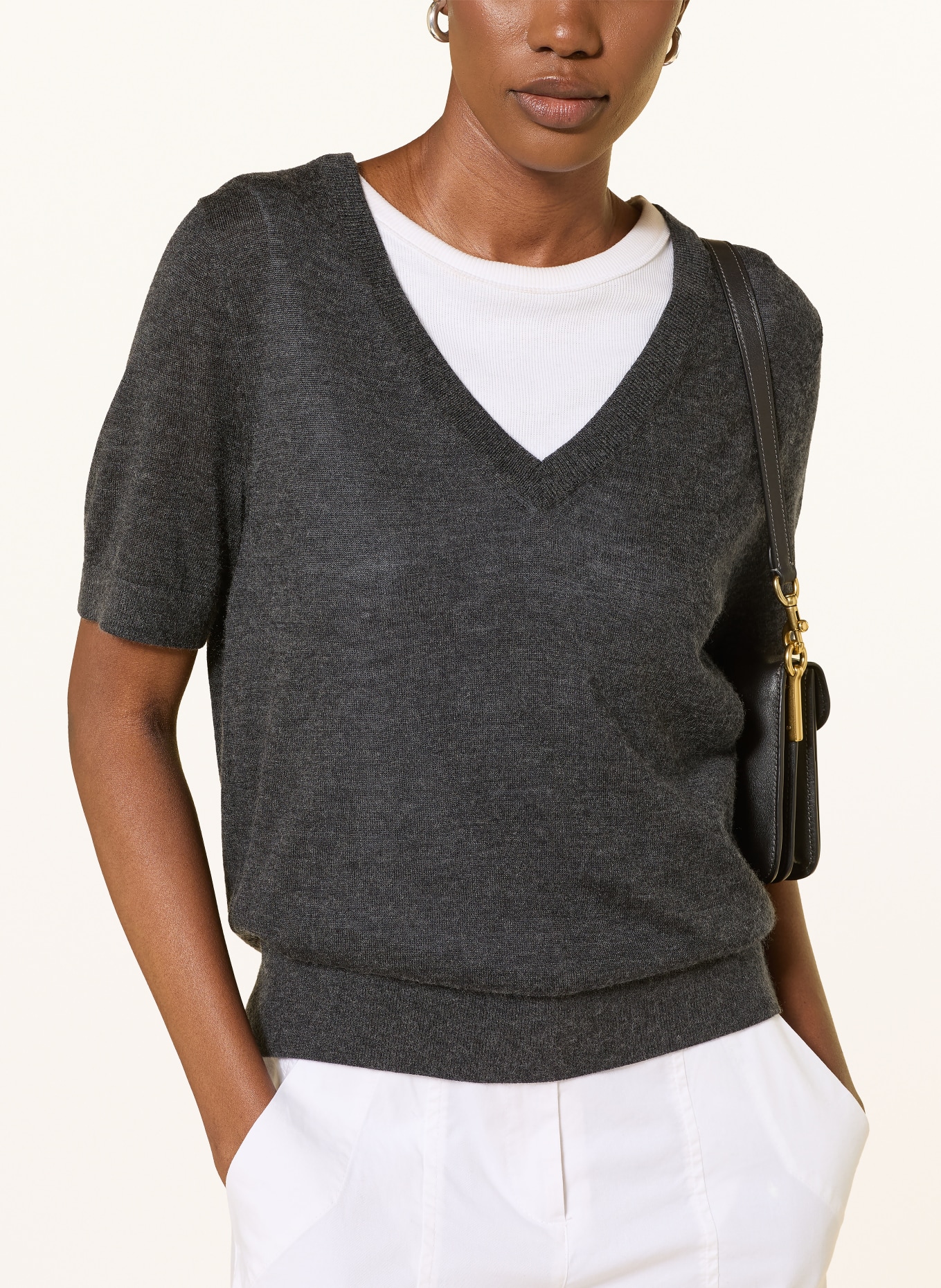FTC CASHMERE Cashmere Knit Shirt: DARK GRAY