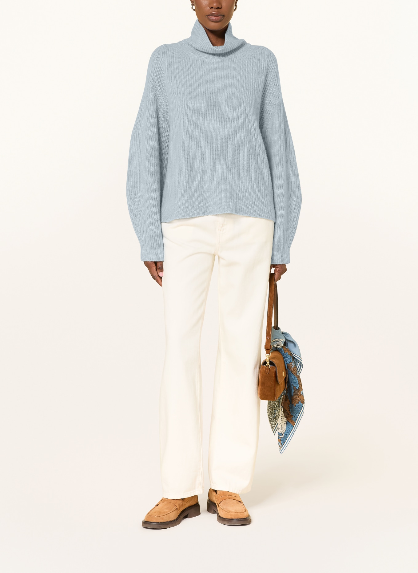 FTC CASHMERE Pull à col roulé en cachemire: BLEU CLAIR