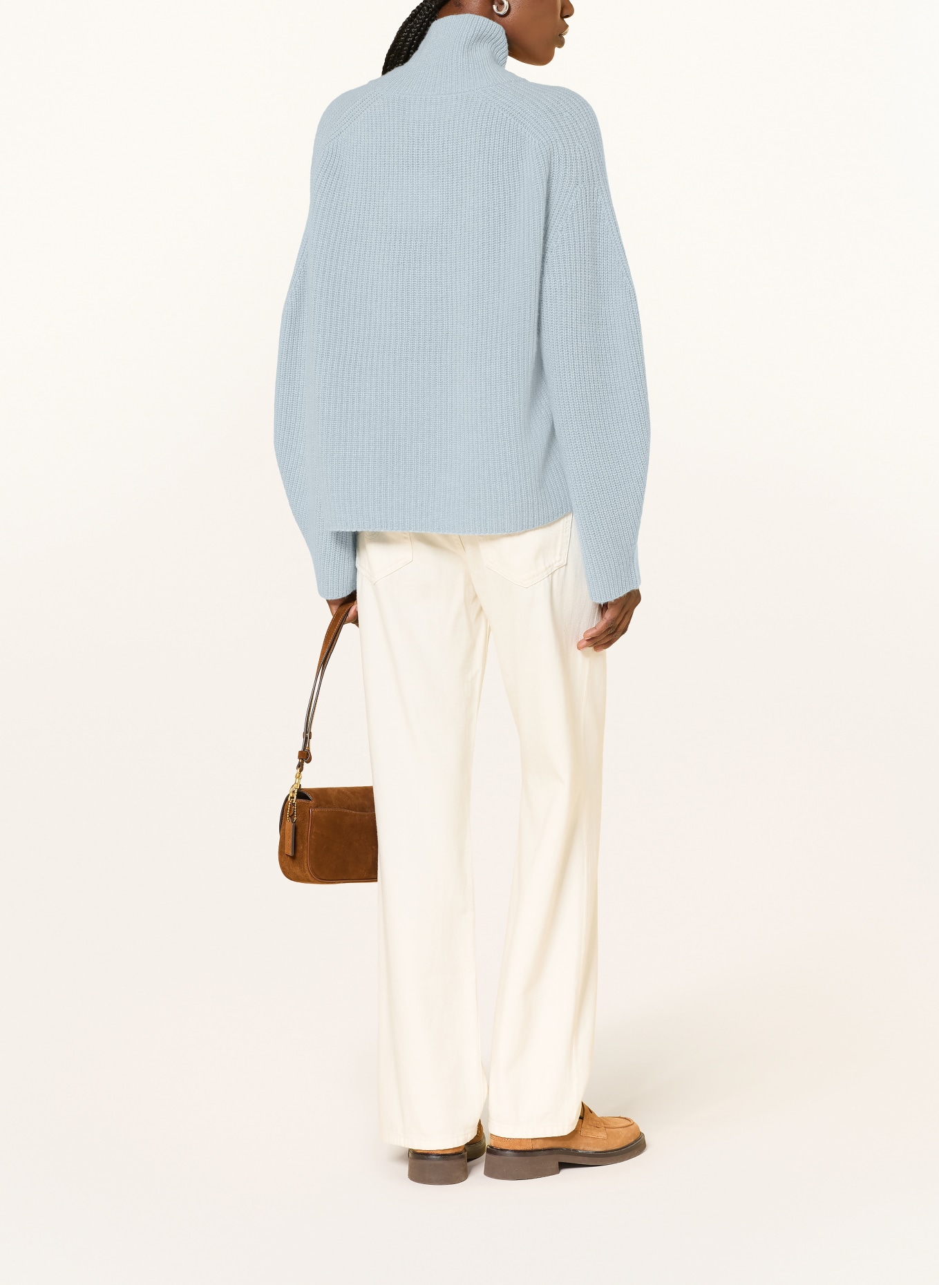 FTC CASHMERE Pull à col roulé en cachemire: BLEU CLAIR