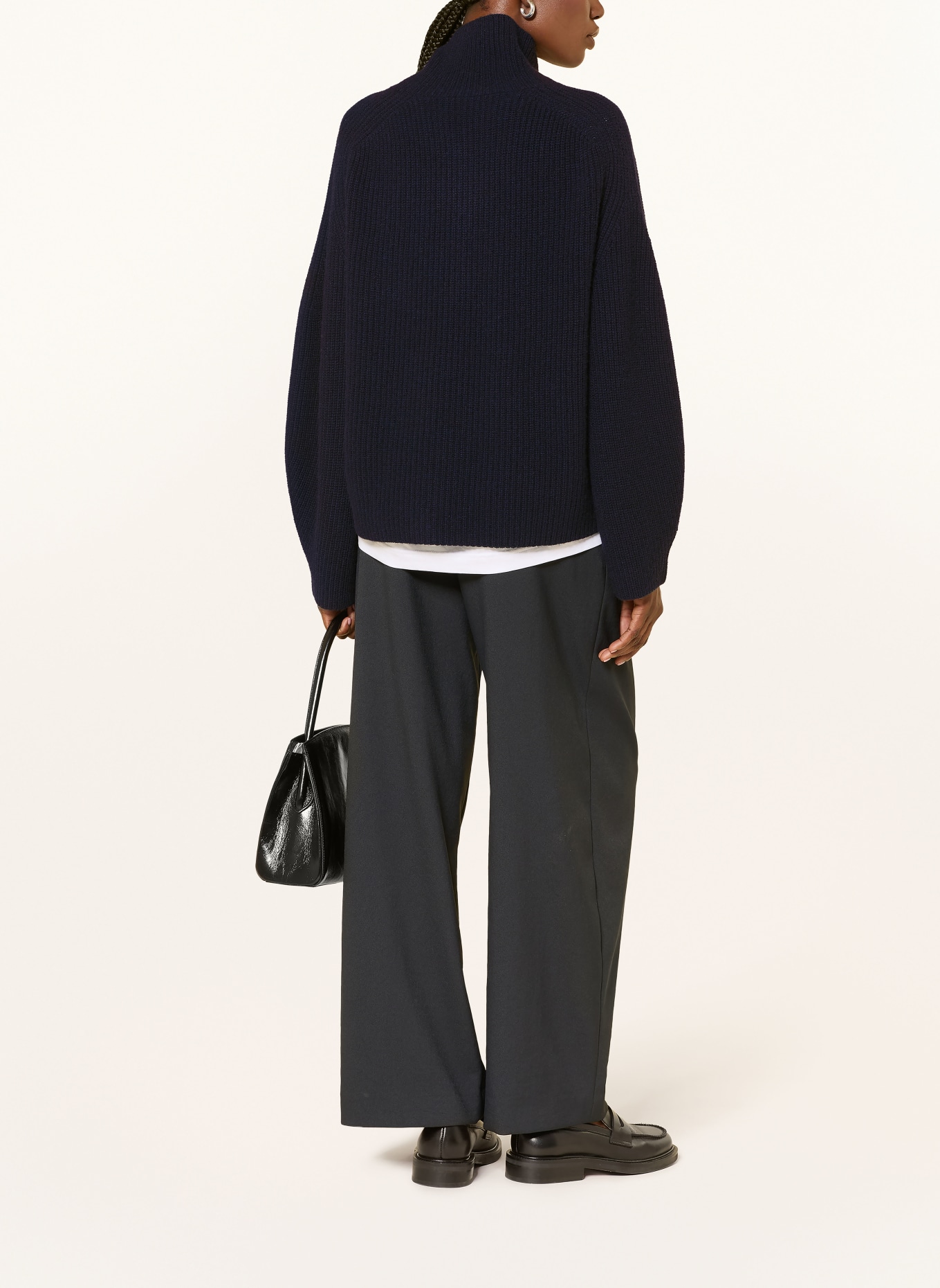 FTC CASHMERE Pull à col roulé en cachemire: BLEU FONCÉ