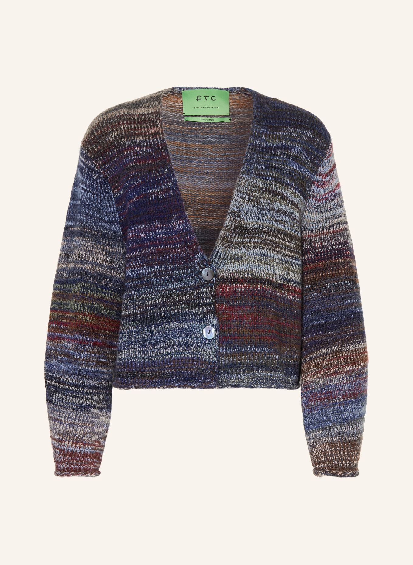FTC CASHMERE Gilet en cachemire: BLEU FONCÉ / VERT / BLEU