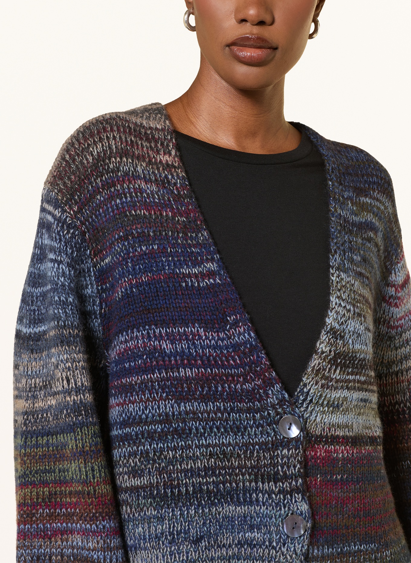 FTC CASHMERE Strickjacke aus Cashmere: DUNKELBLAU / GRÜN / BLAU