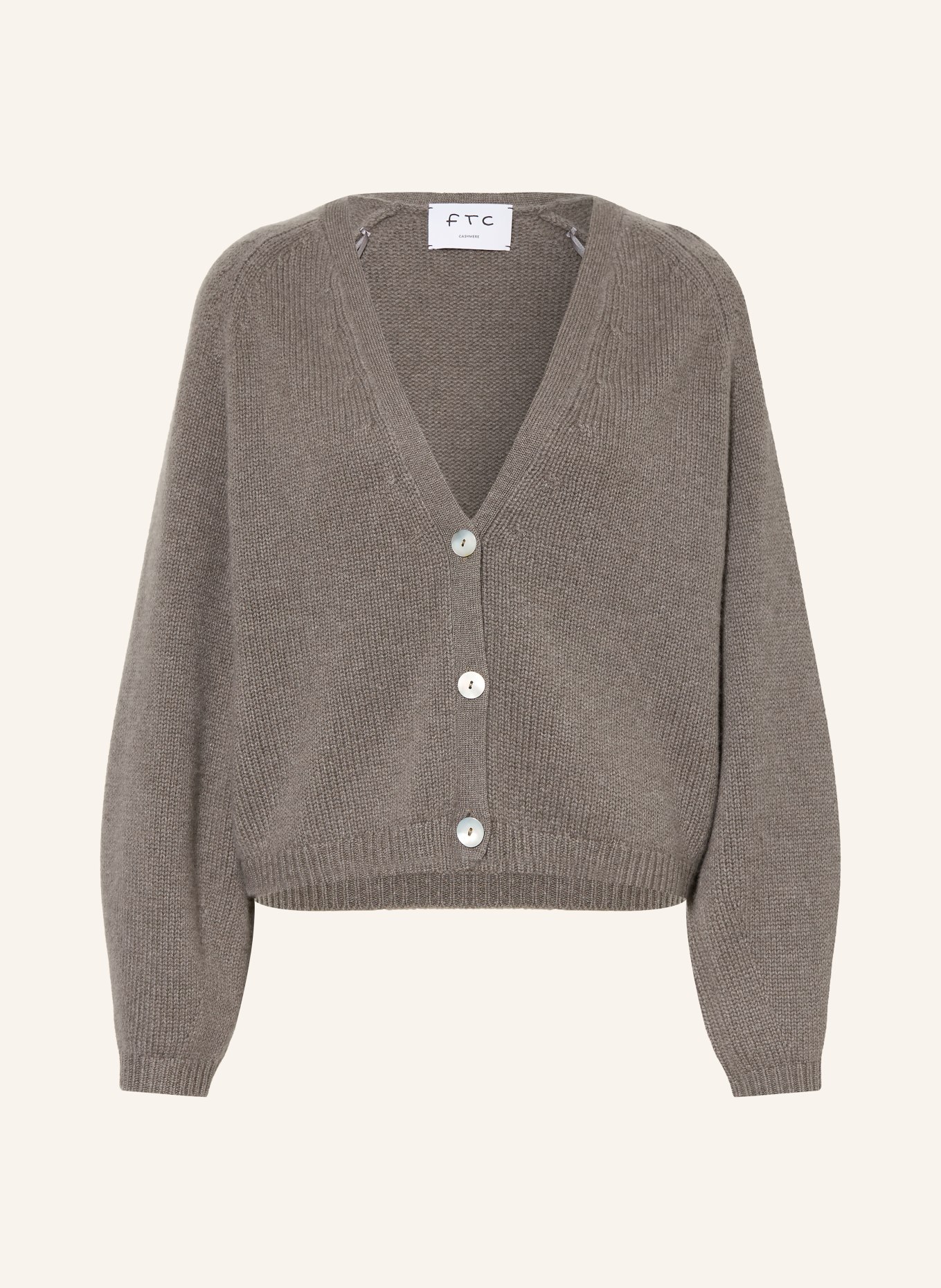 FTC CASHMERE Strickjacke aus Cashmere: TAUPE
