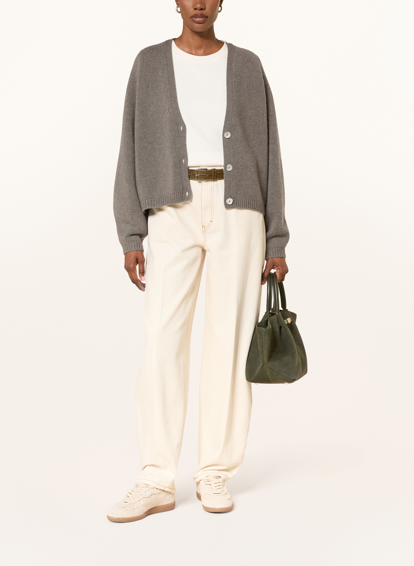FTC CASHMERE Strickjacke aus Cashmere: TAUPE
