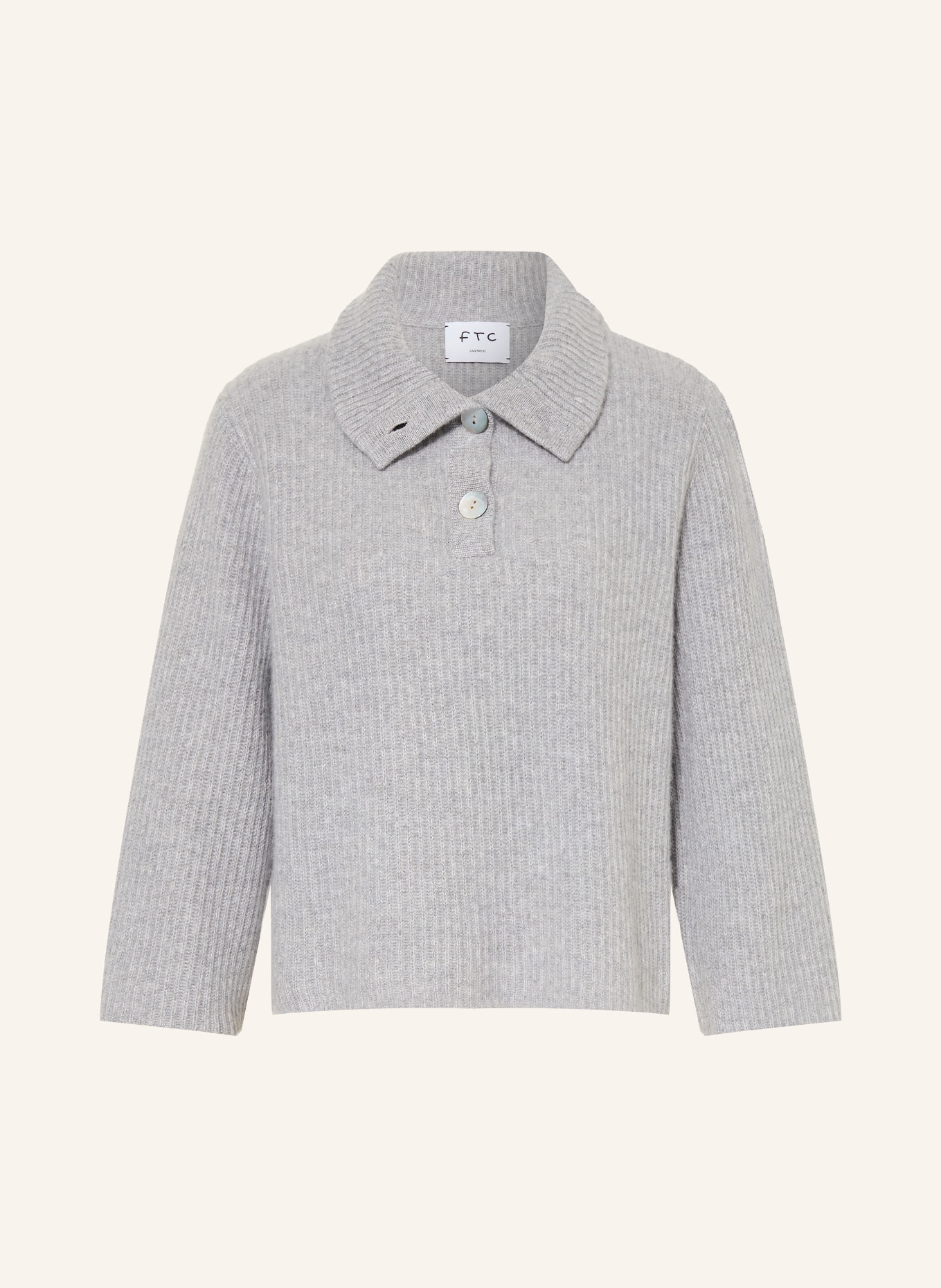 FTC CASHMERE Kasjmier-schipperstrui: LICHTGRIJS